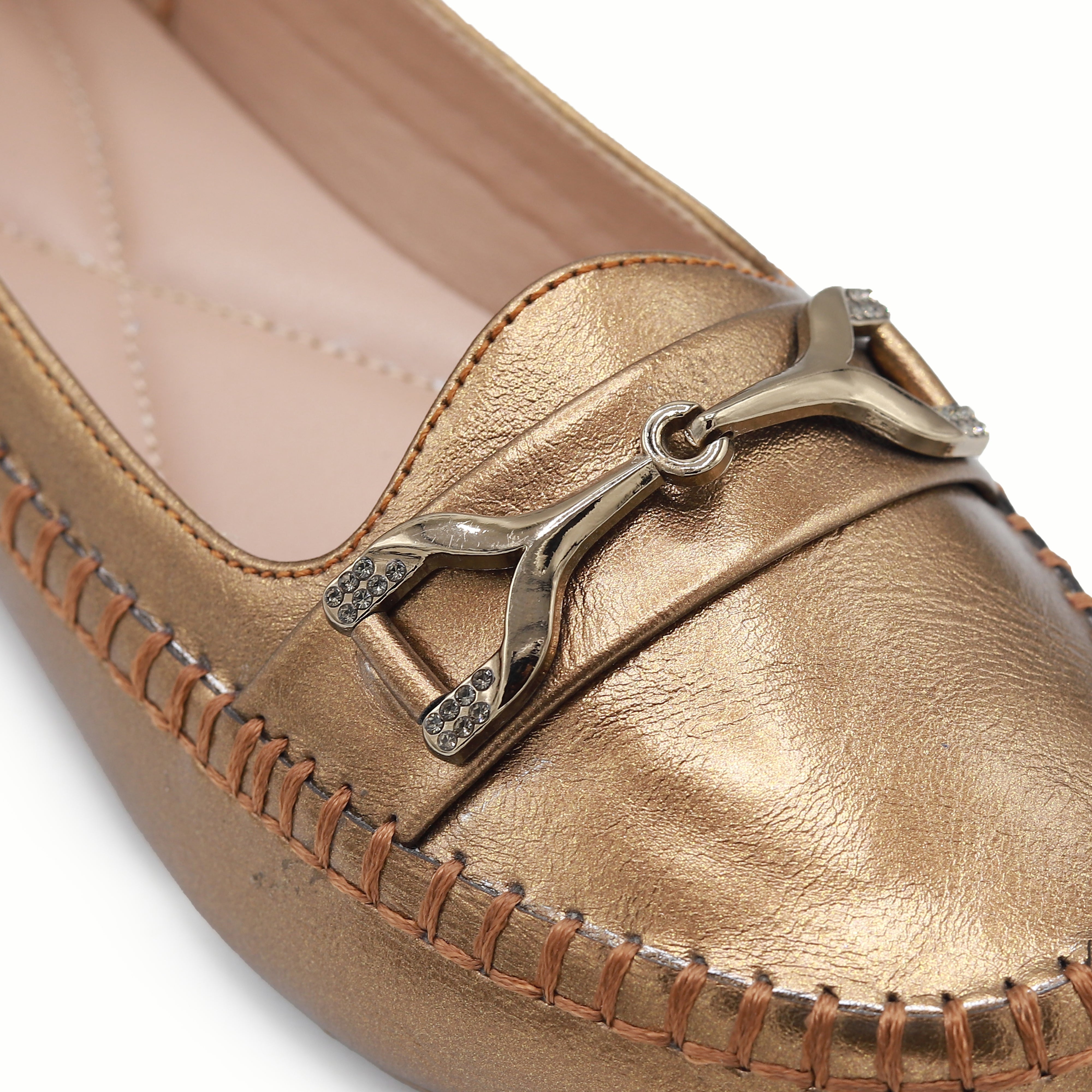 Copper Metallic Loafers 8004377