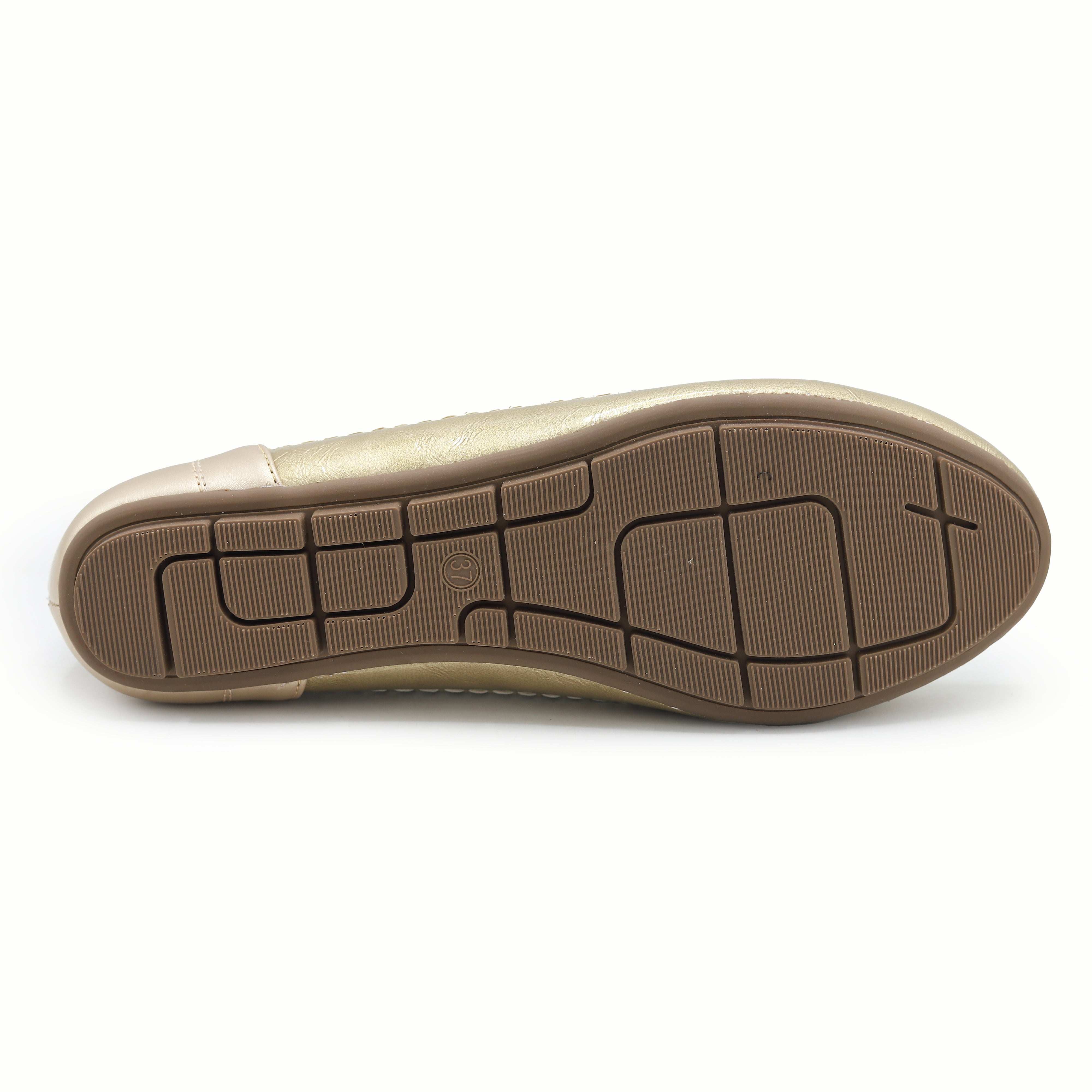 Gold Metallic Loafer For Women 8004376