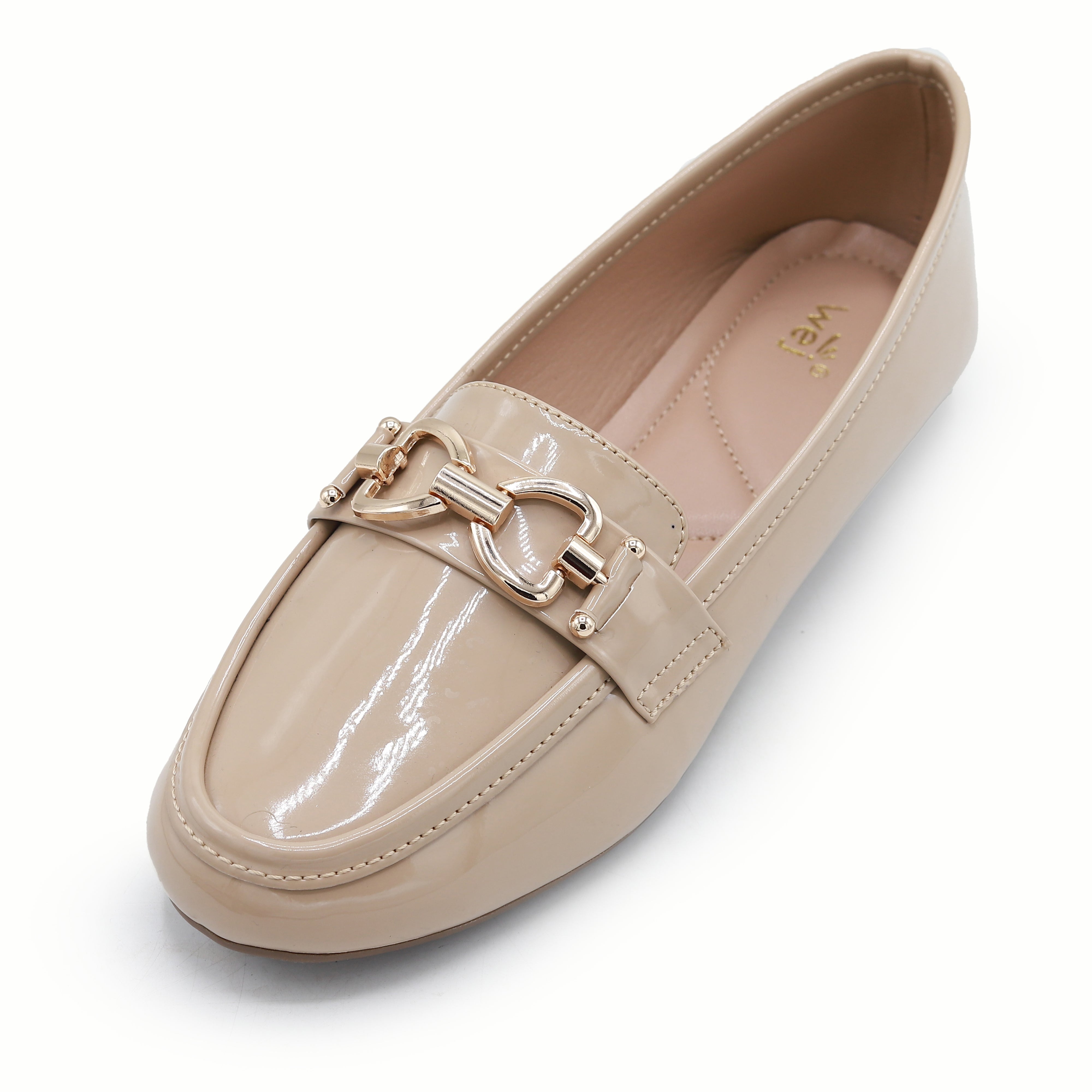 D Beige Loafer Shoes For Women 8004402