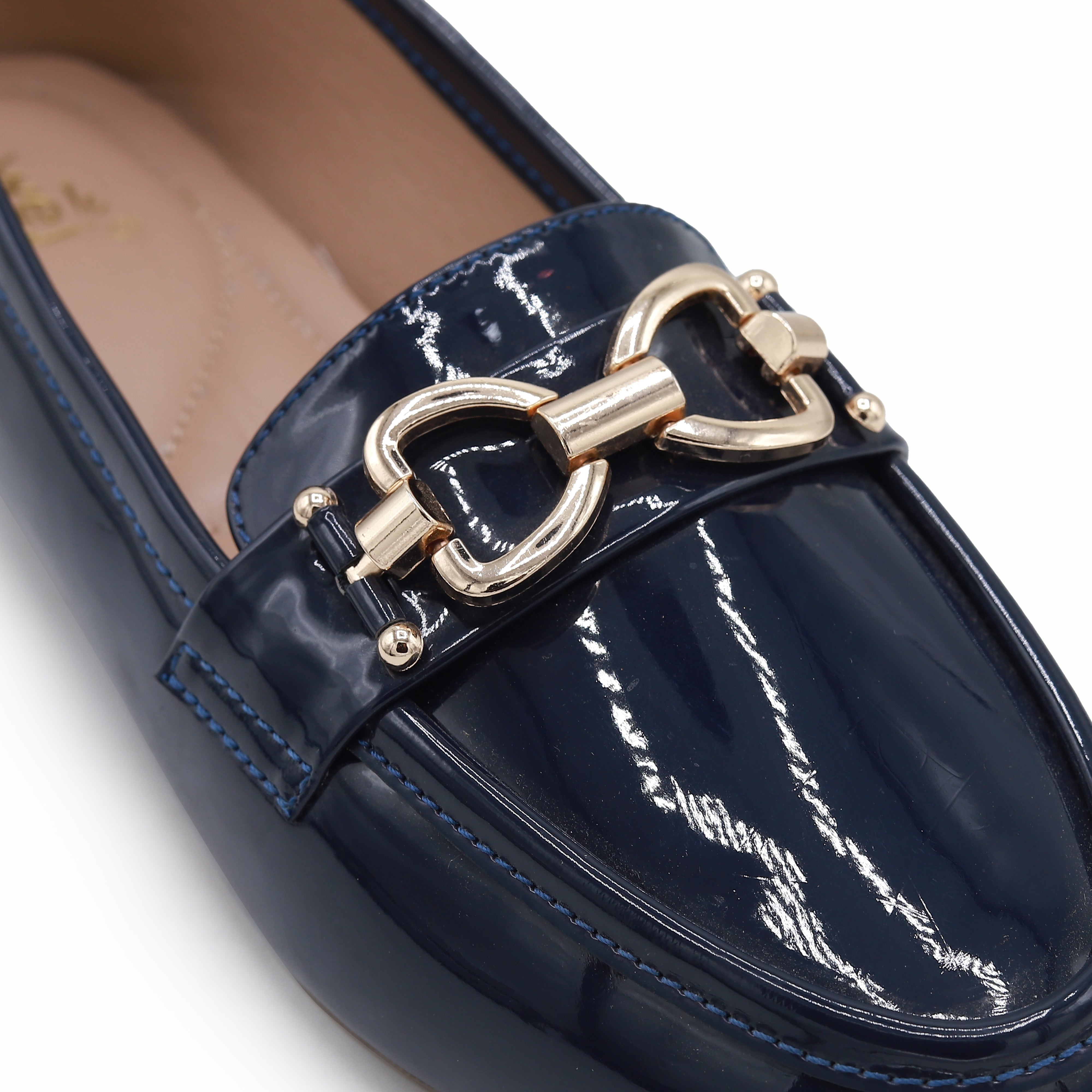 Navy Patent Loafer For Women 8004402
