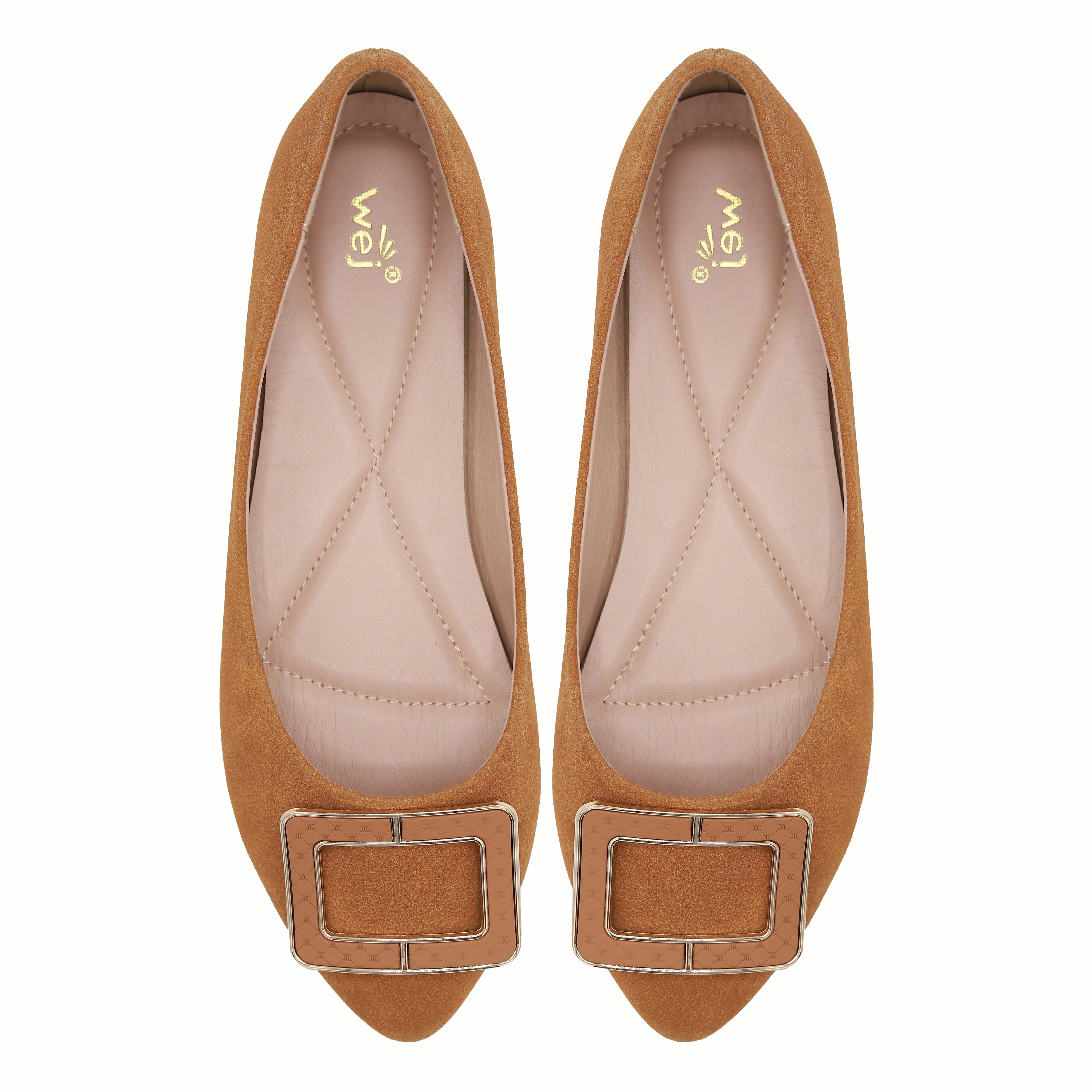 Tan Women's Square Buckle 8006347