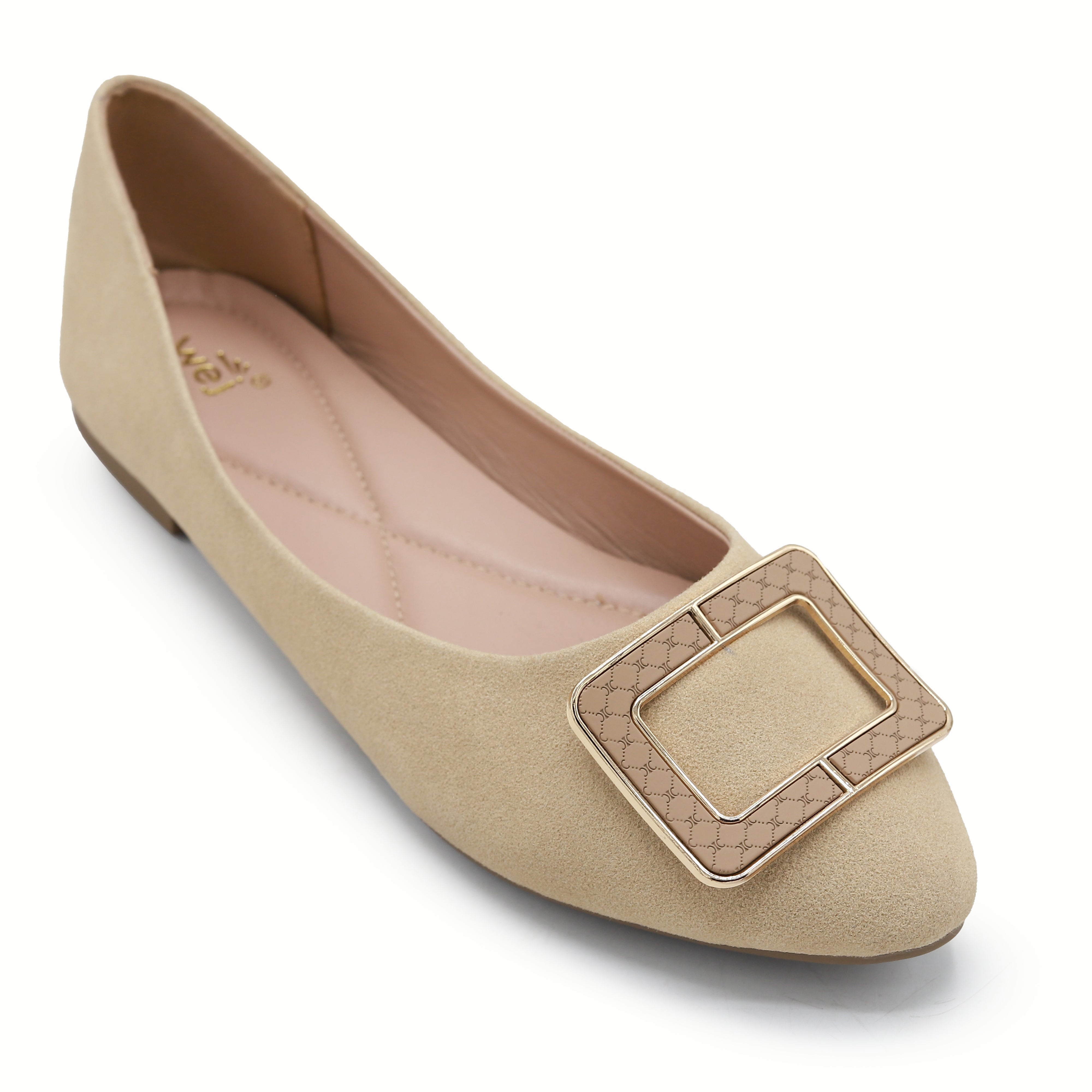 Beige Women's Square Buckle 8006347