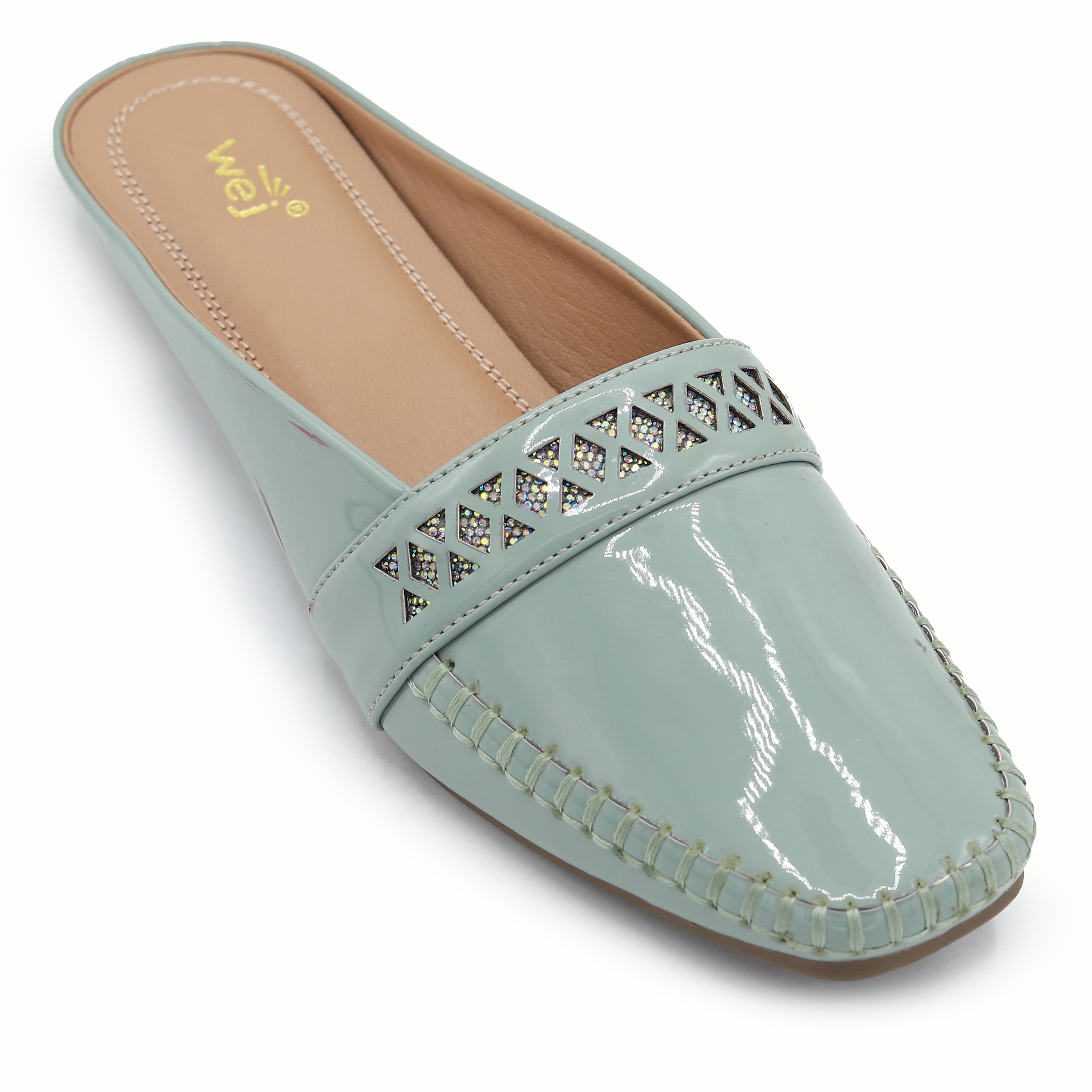 Mint Green Patent Half Shoes 8004338