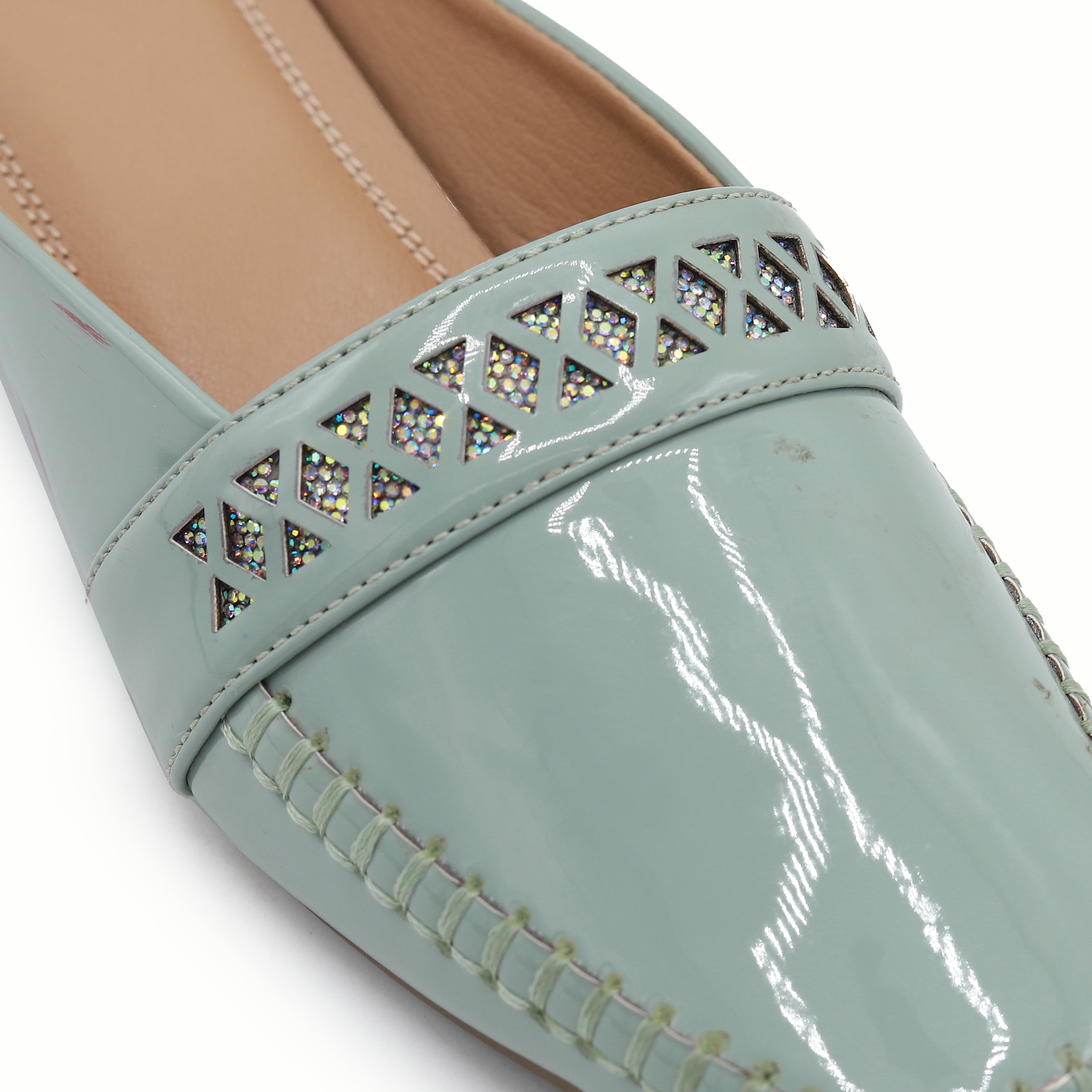 Mint Green Patent Half Shoes 8004338
