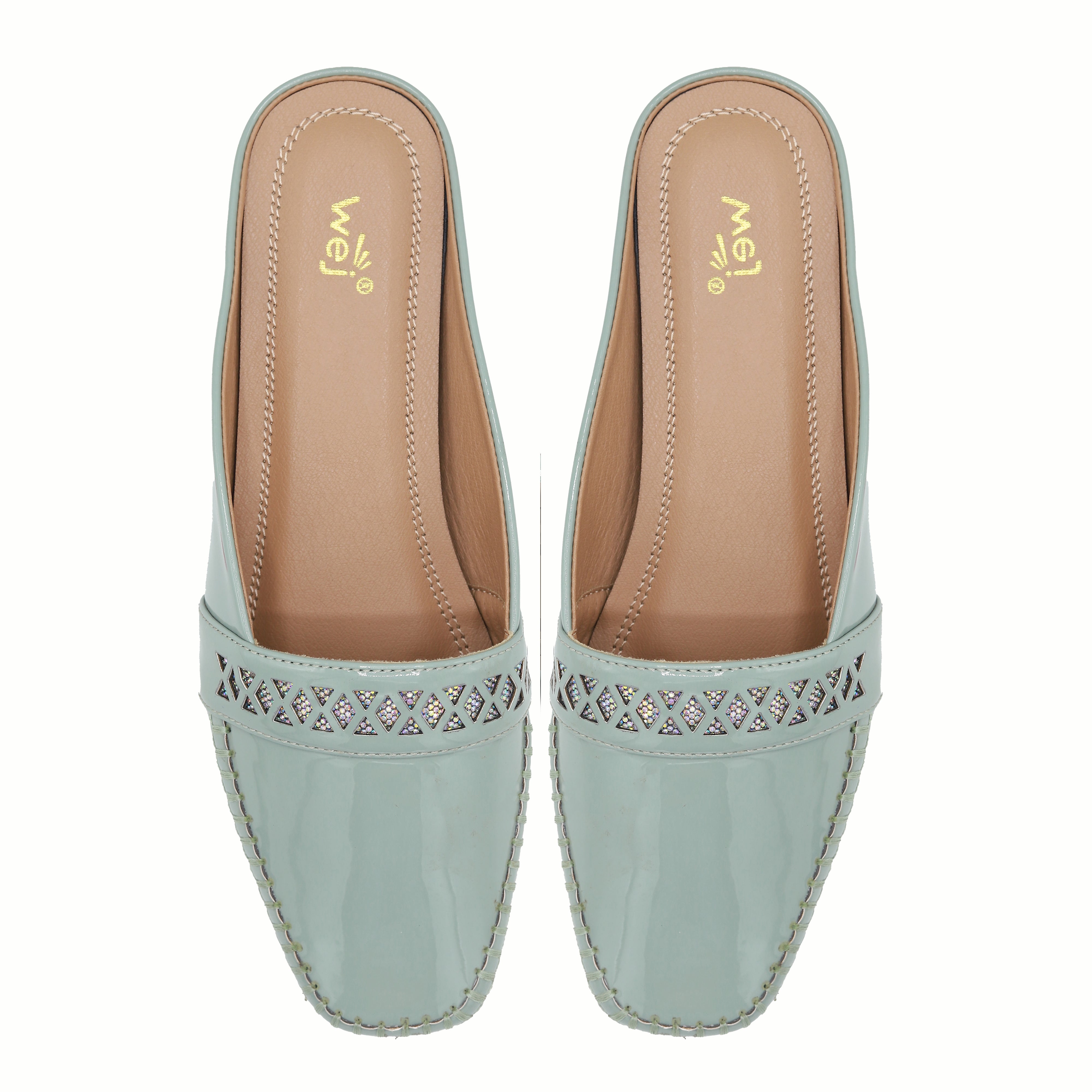 Mint Green Patent Half Shoes 8004338