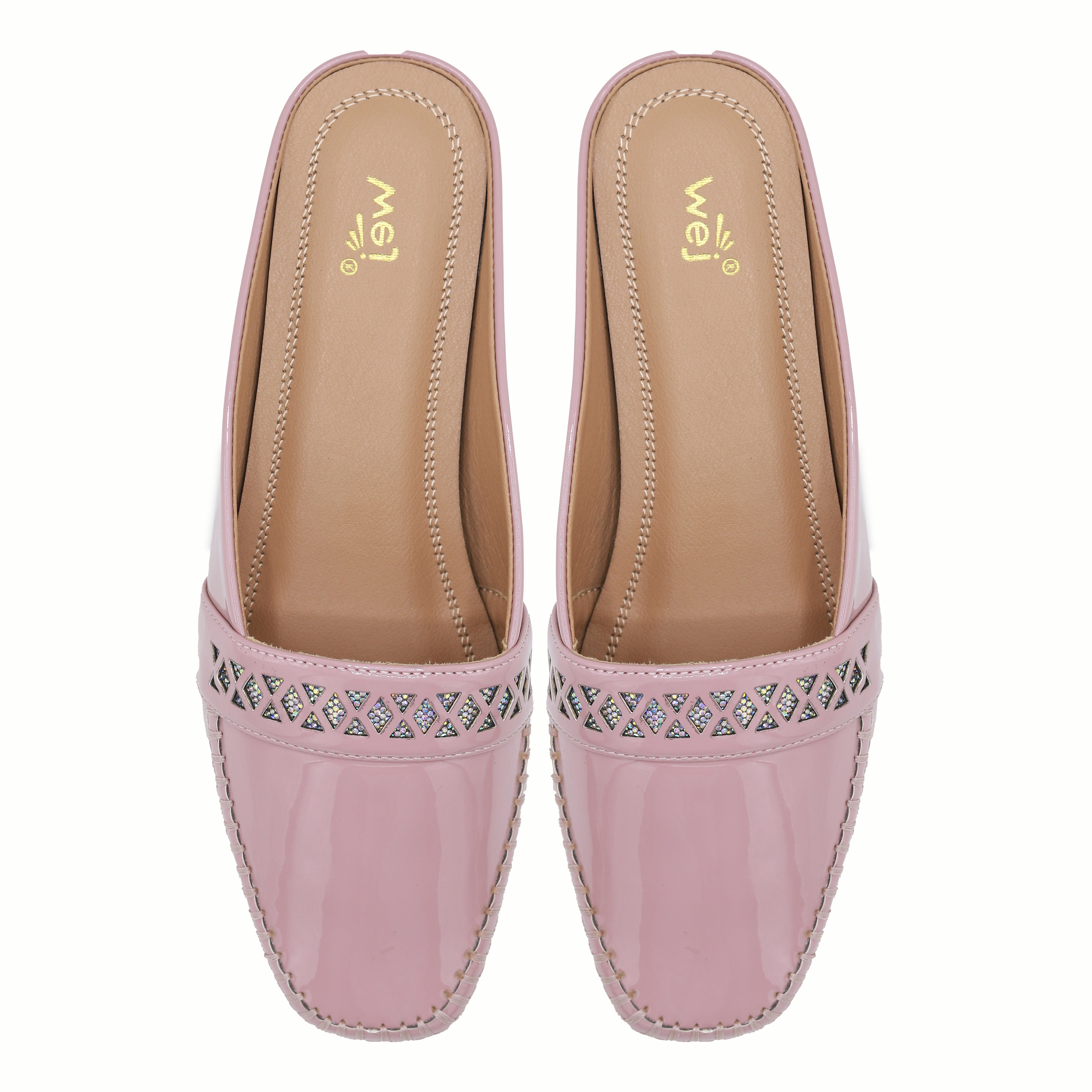 Pink Patent Women Half Shoes 8004338