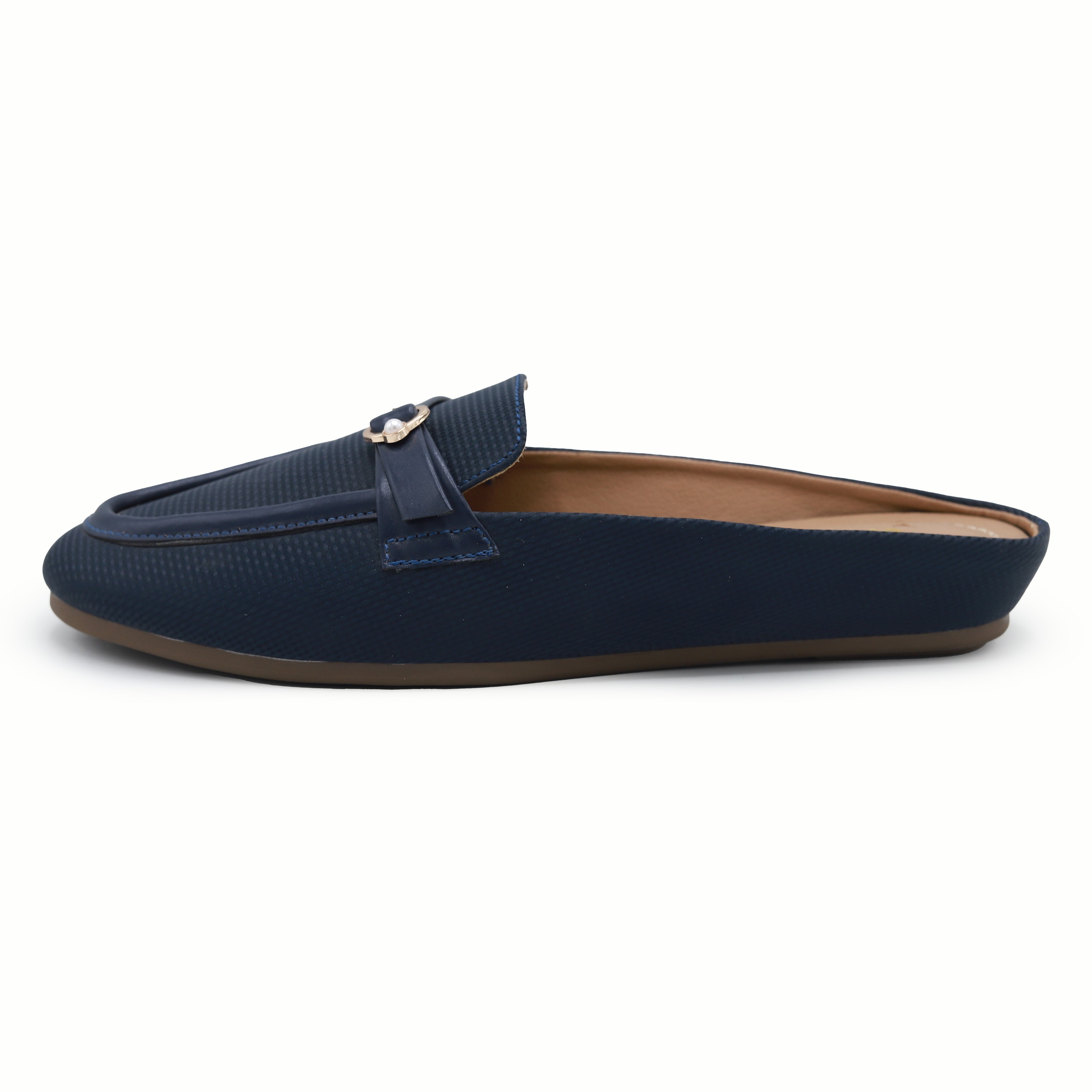 Navy Blue Backless Loafer Mules  8004327