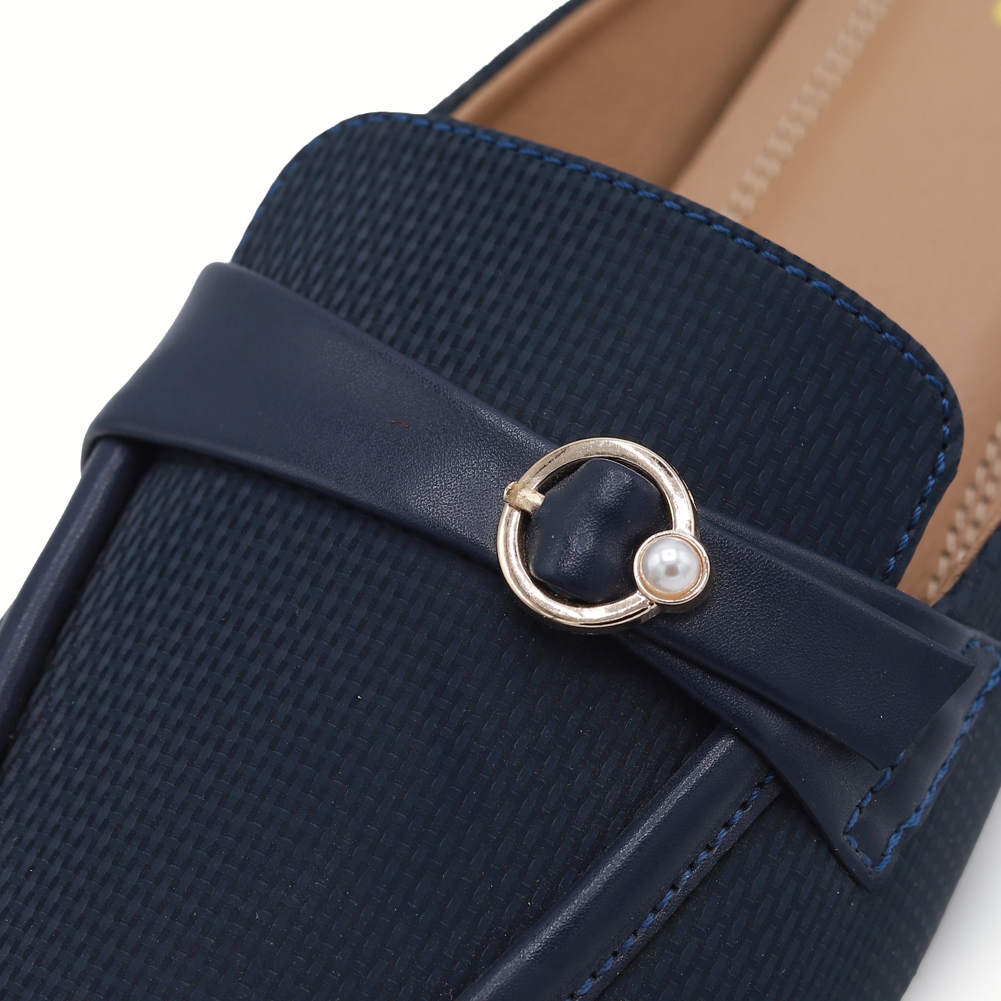 Navy Blue Backless Loafer Mules  8004327