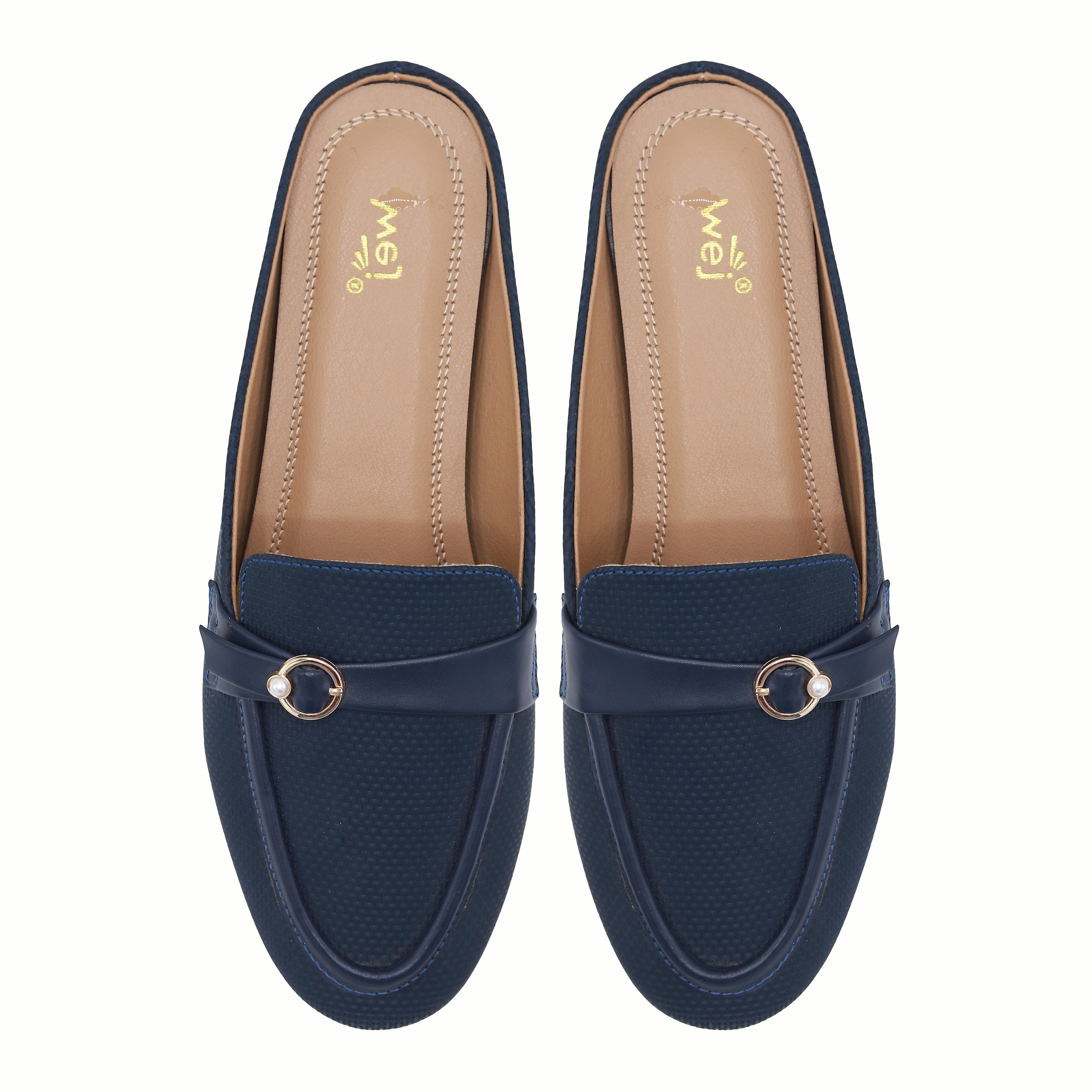Navy Blue Backless Loafer Mules  8004327