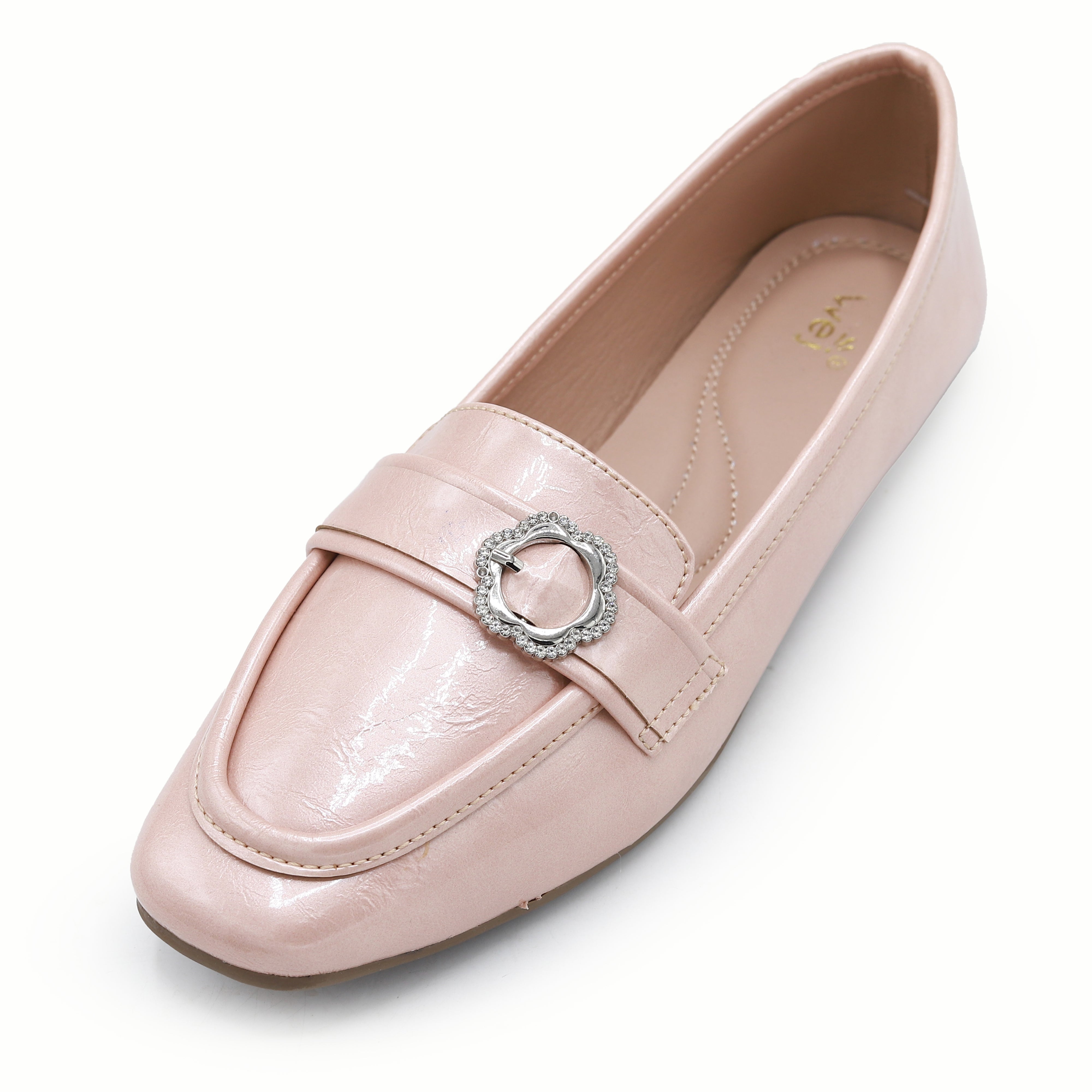 Pink Metallic Loafer For Women's 8004415