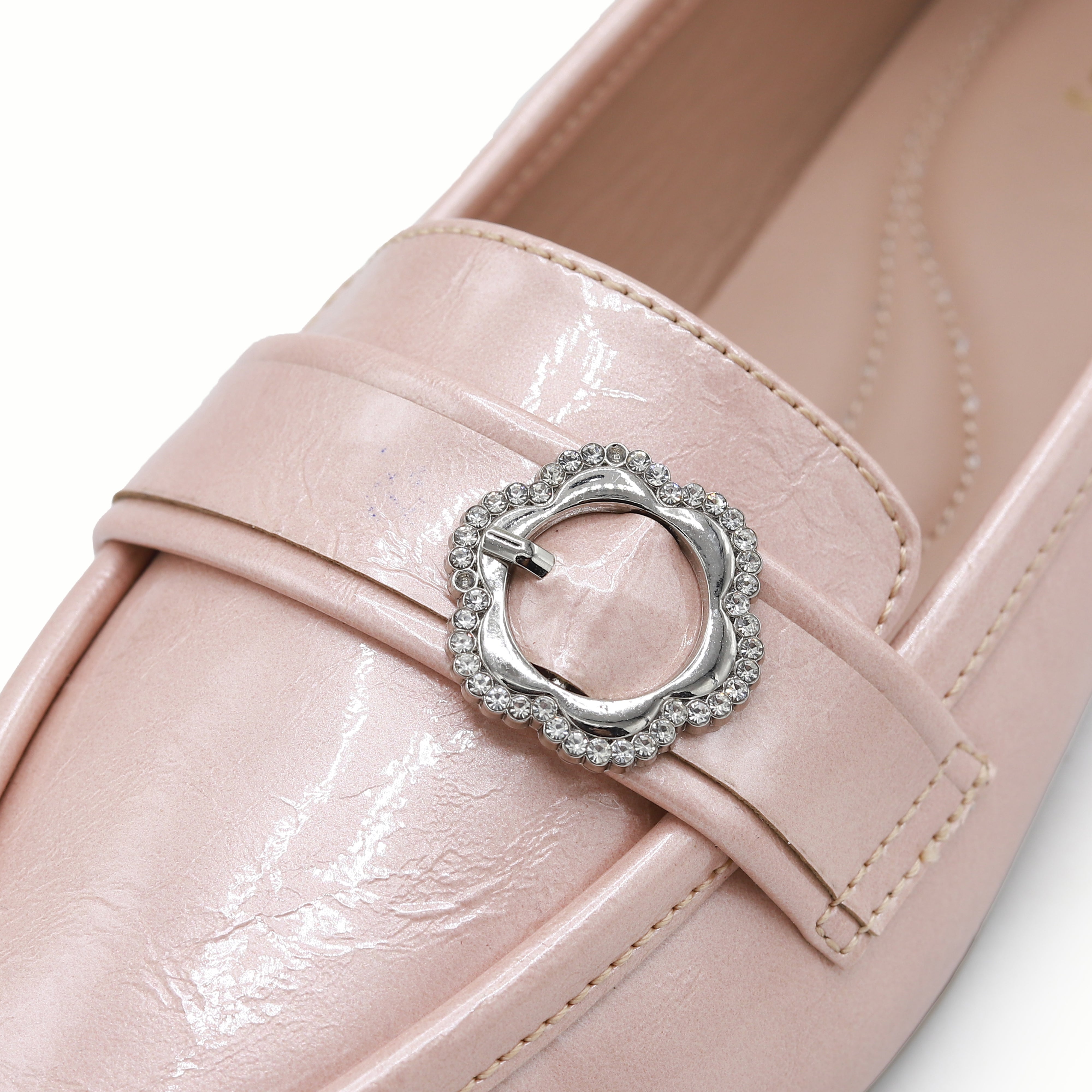 Pink Metallic Loafer For Women's 8004415