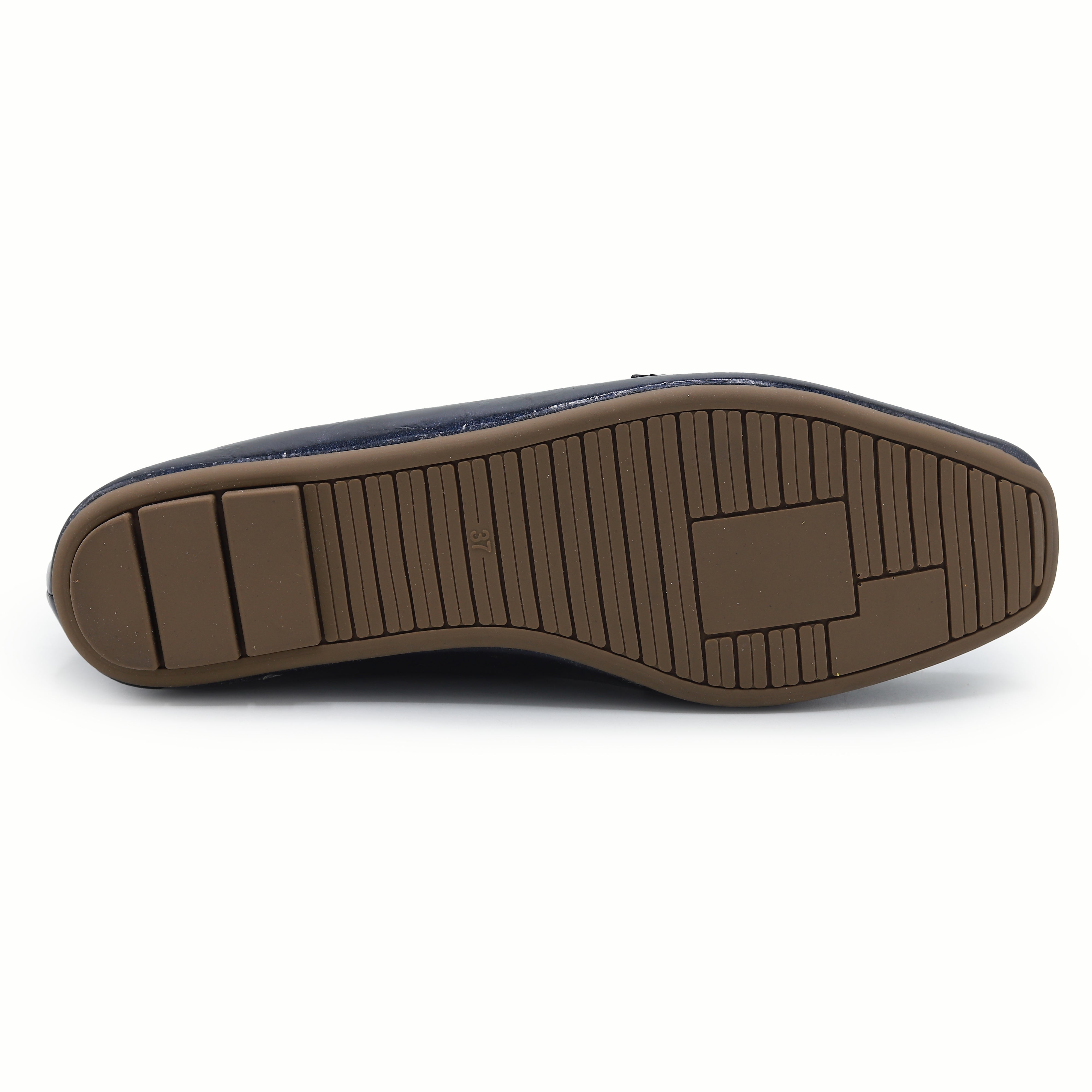 Navy Metallic Loafer Flats  For Women's  8004415