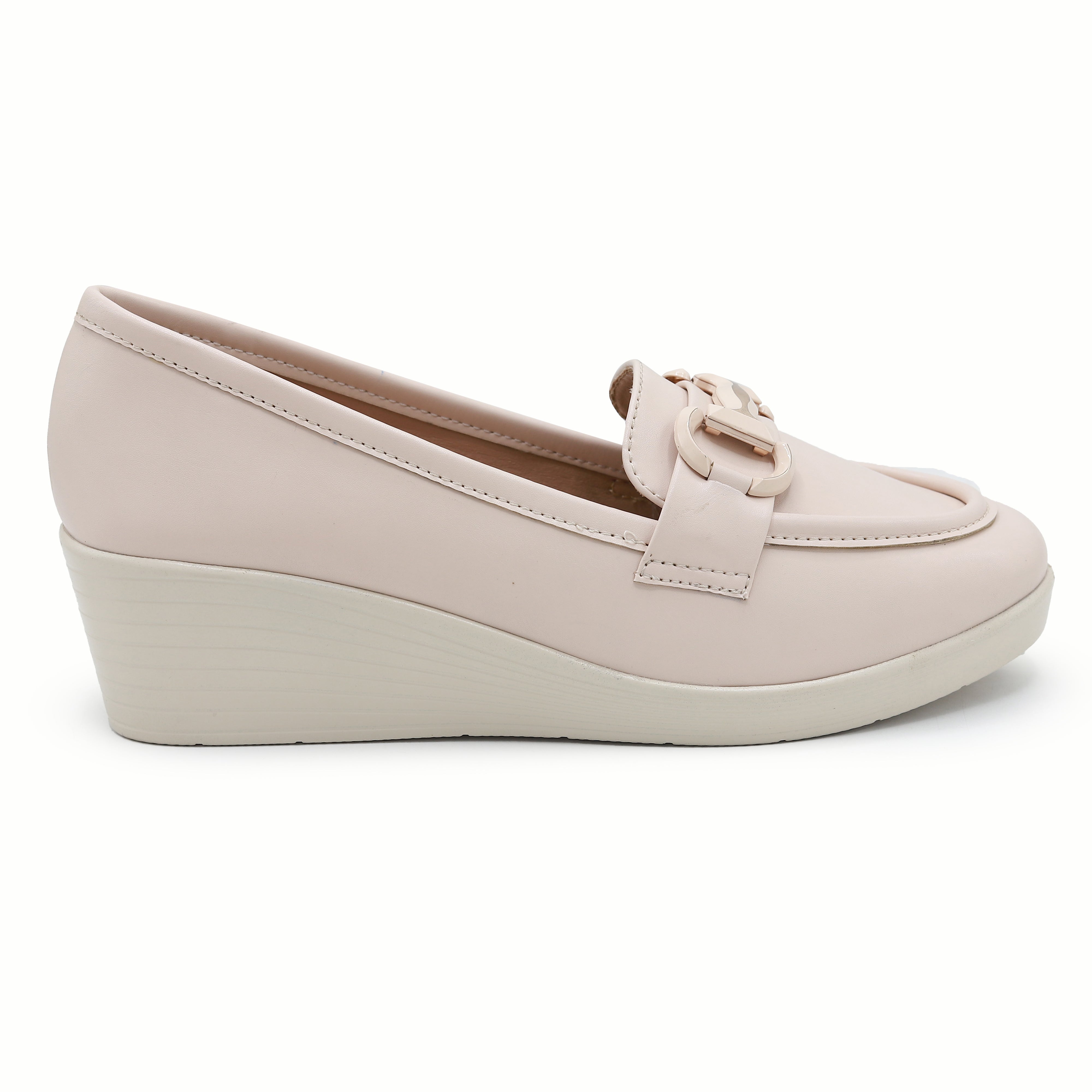 Nude Wedge Loafers For Women 8004385