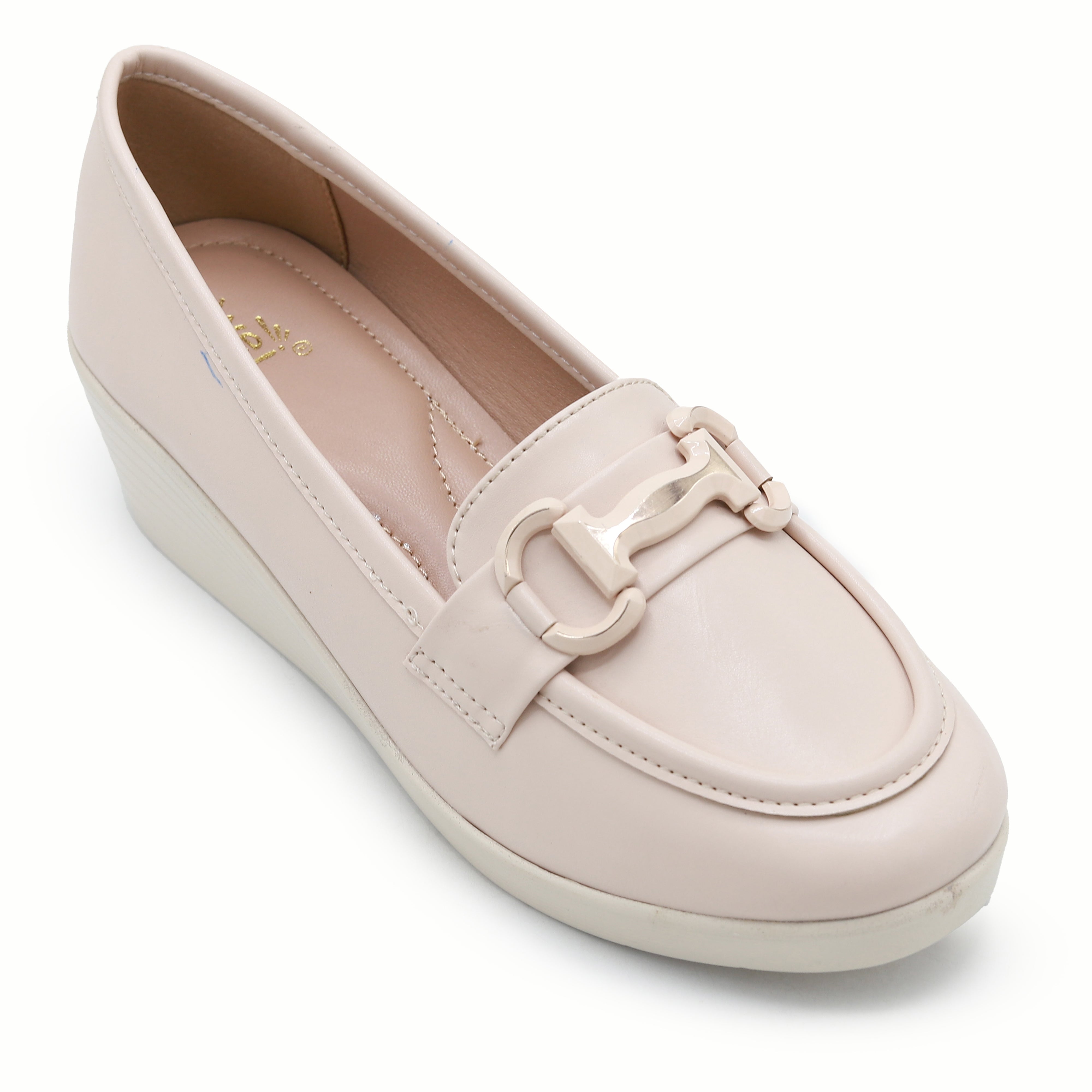 Nude Wedge Loafers For Women 8004385
