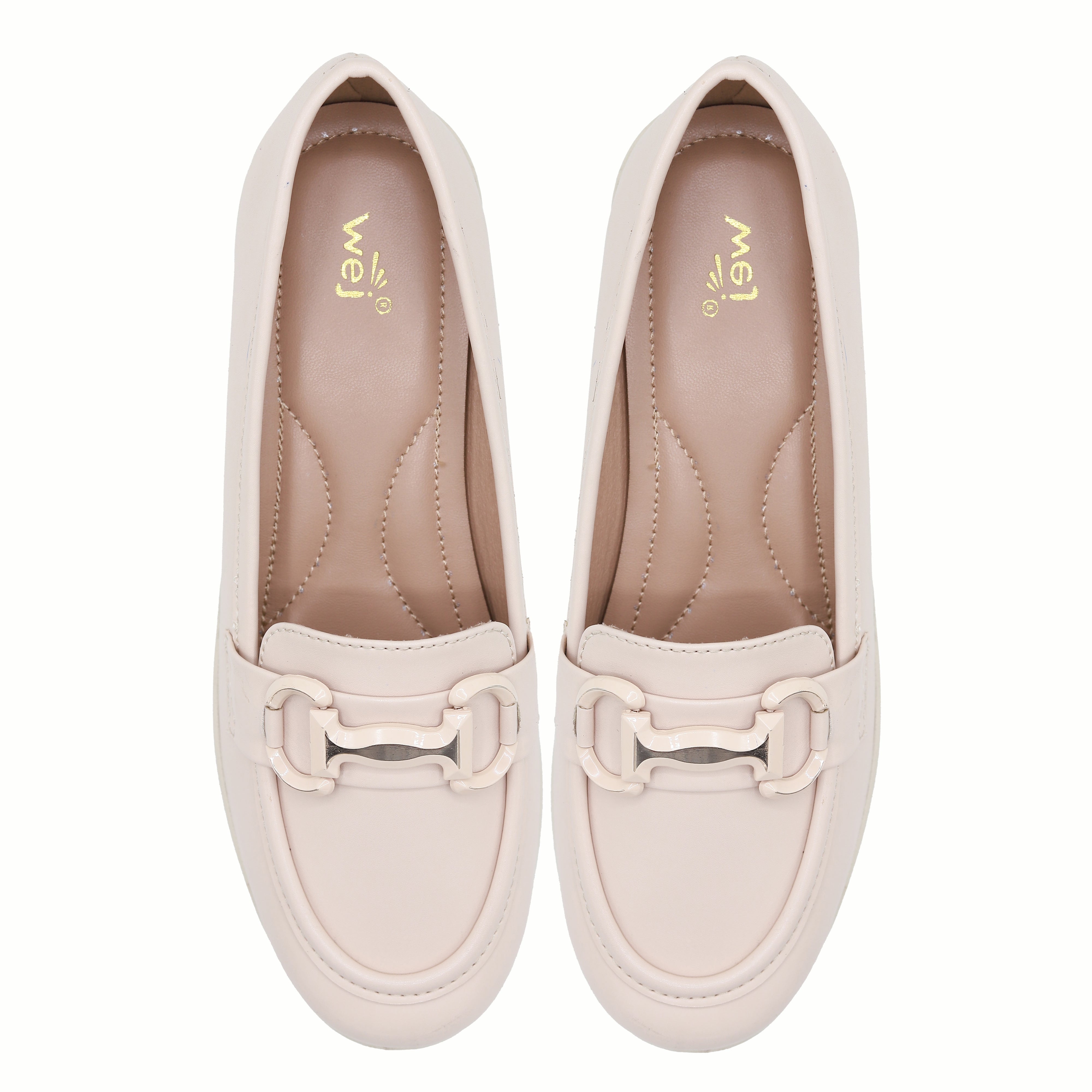 Nude Wedge Loafers For Women 8004385