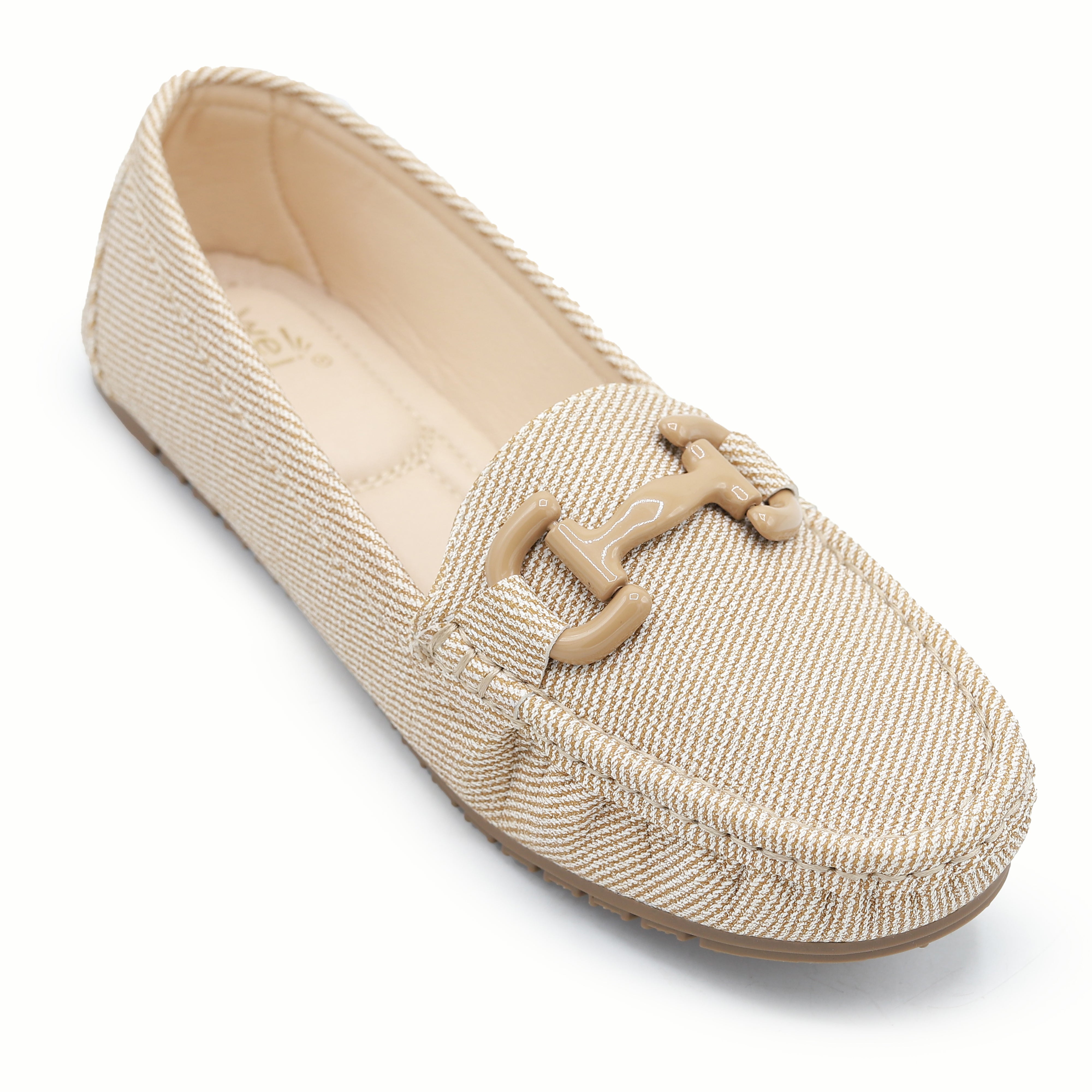 Beige Loafer Flats Women's Comfort Shoes 8004353 Khaki