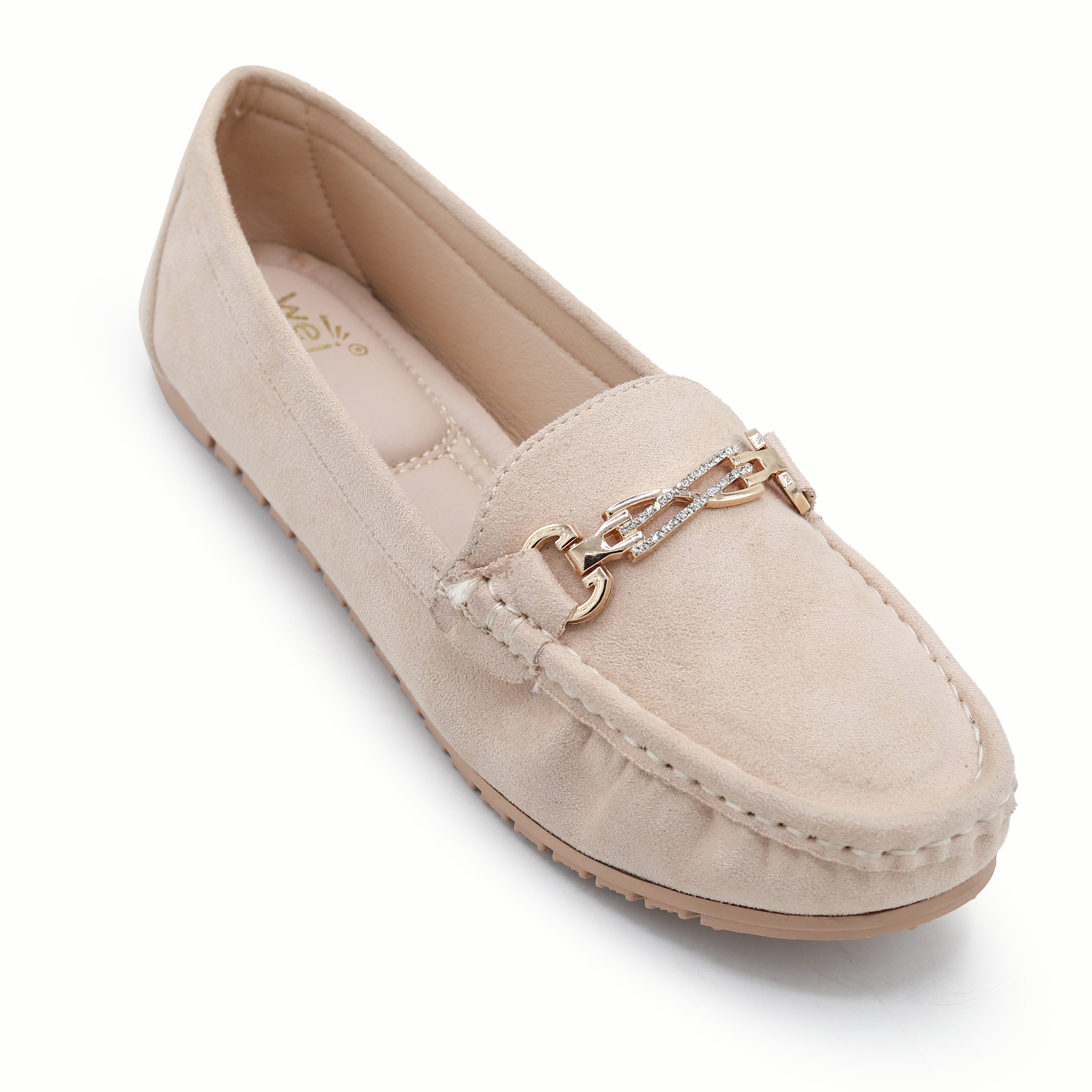 Women's Crystal Chain Comfort Flats 8004345 Beige