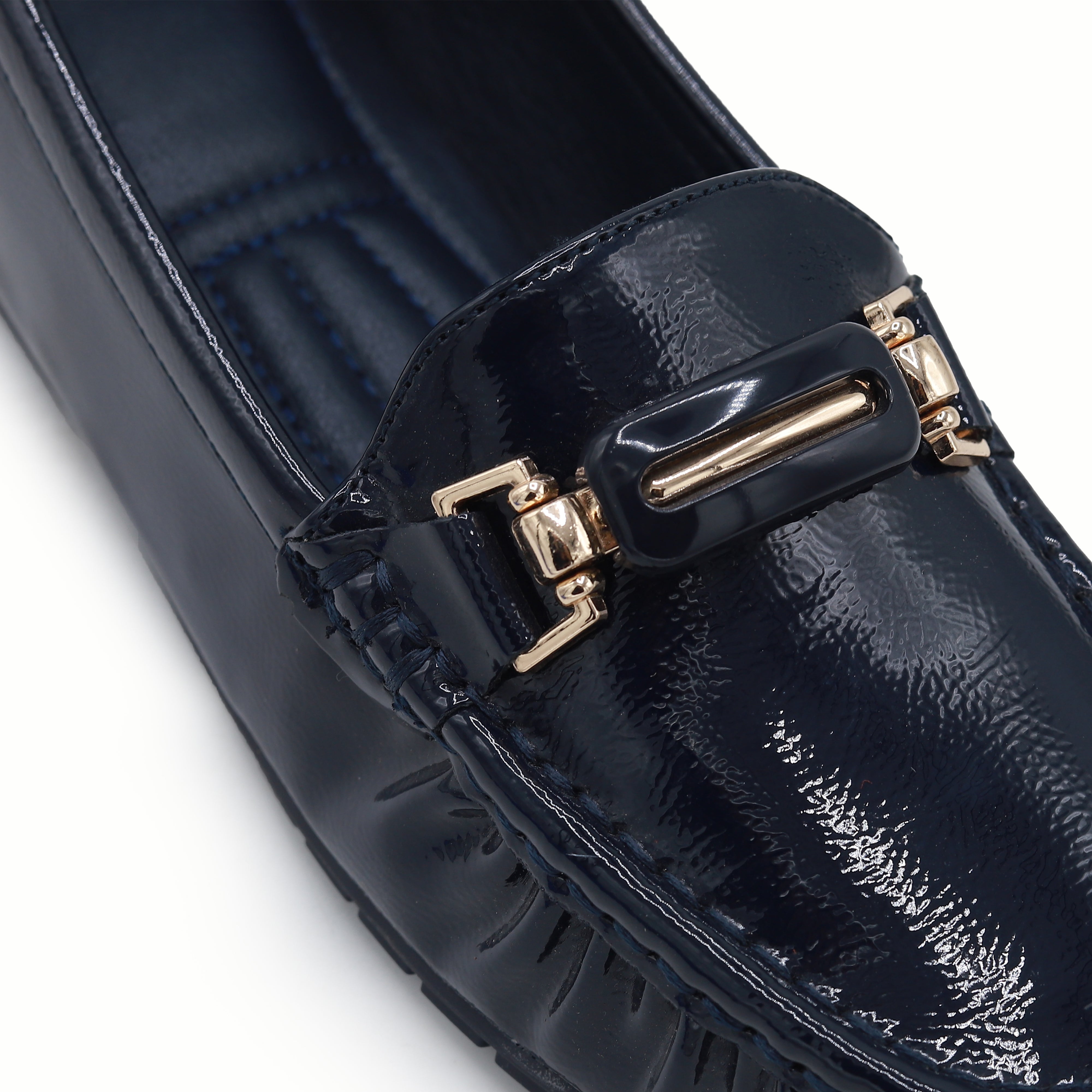 Blue Patent Women's Comfortable Loafers  8004357 Navy