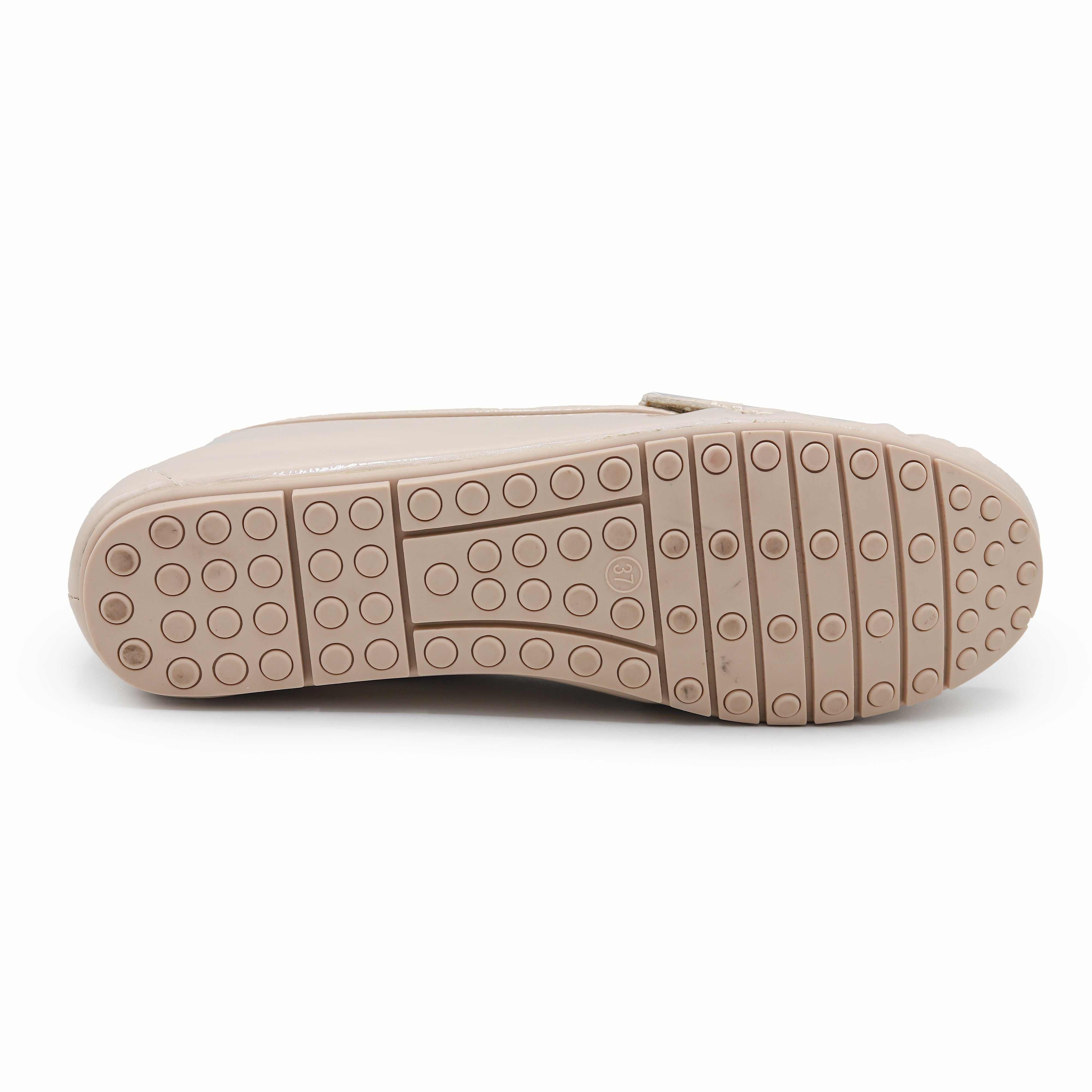 Patent Loafers Women's Slip-On Flat Footwear 8004357 Beige