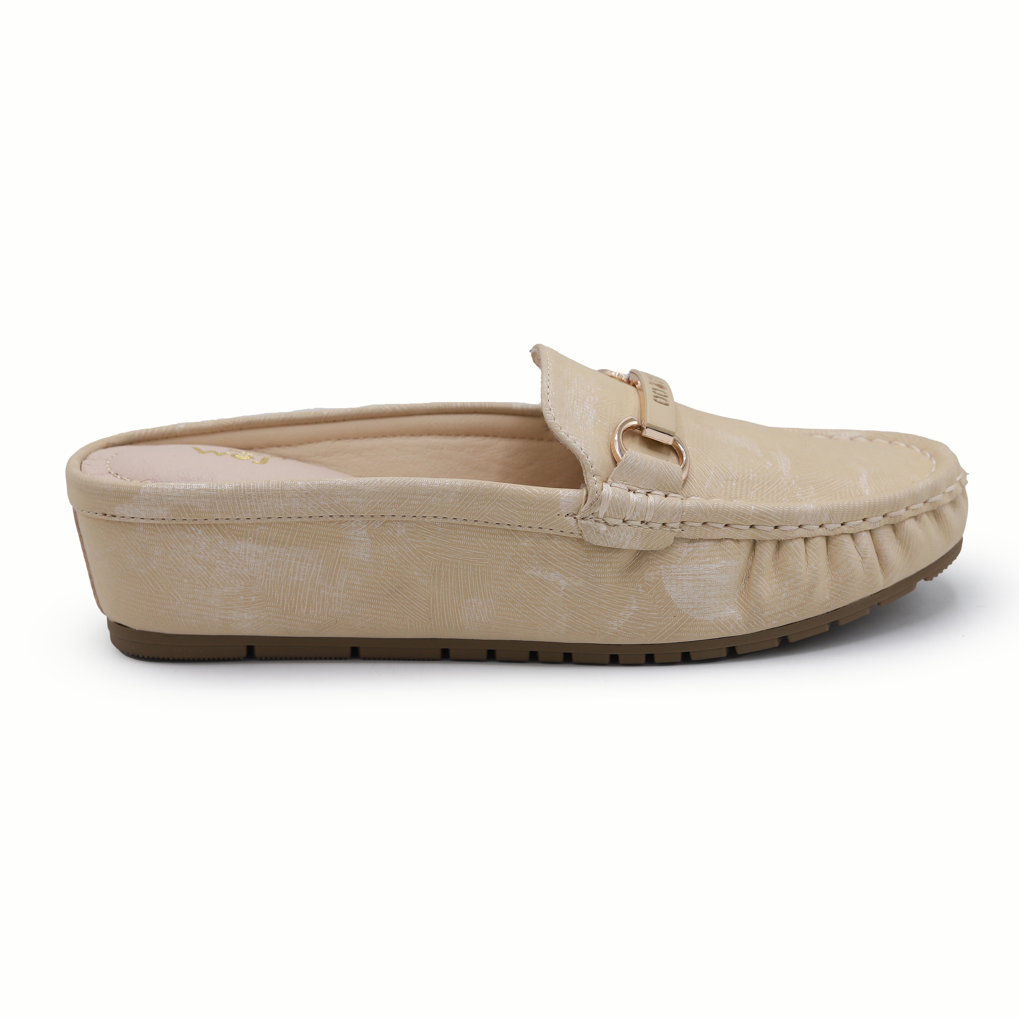 Chic Beige Textured Loafer Mules 8007225 Beige