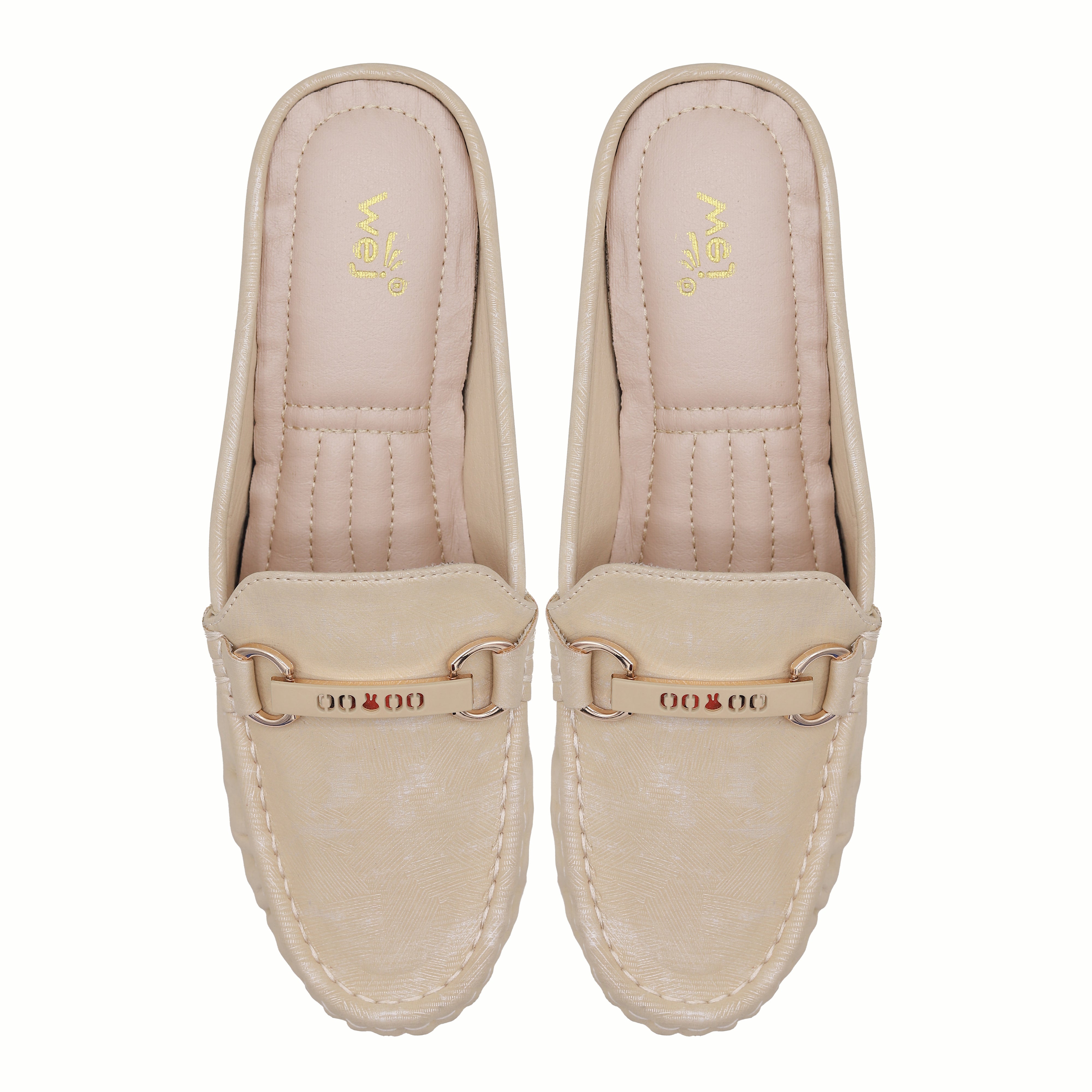 Chic Beige Textured Loafer Mules 8007225 Beige
