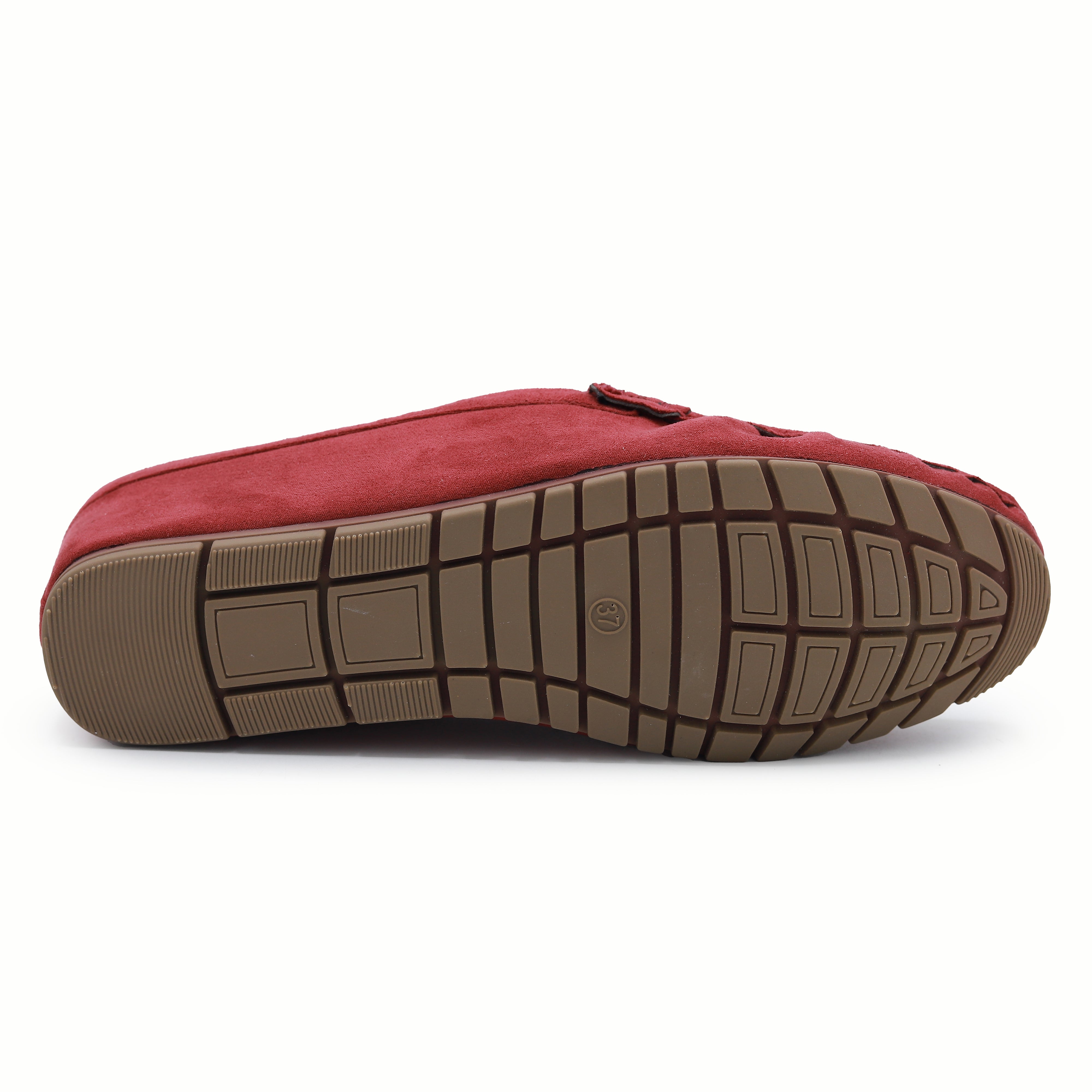 Chic Red Suede Loafer Half Mules 8007221 Maroon
