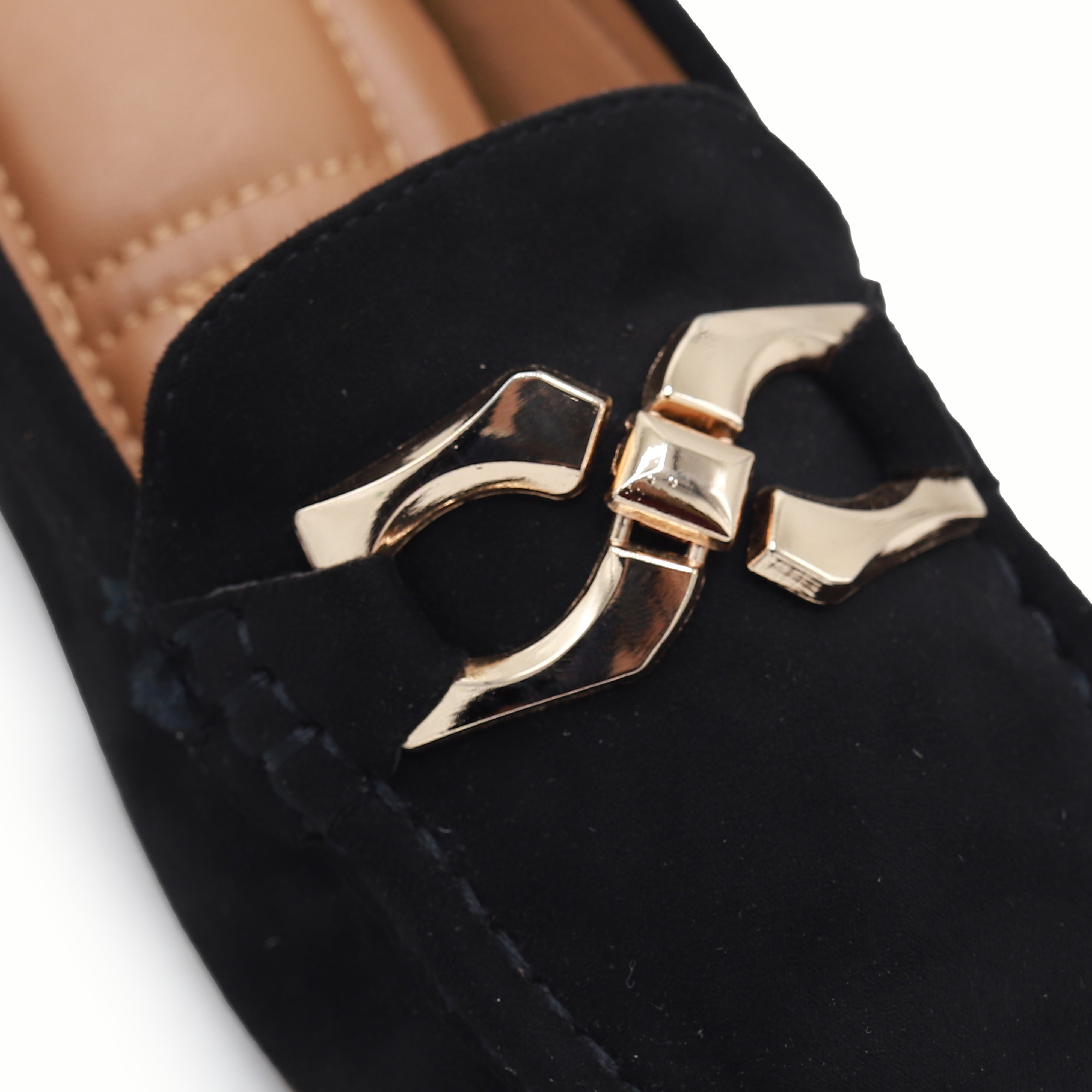 Chic Black Suede Loafer Half Mules 8007221 Black