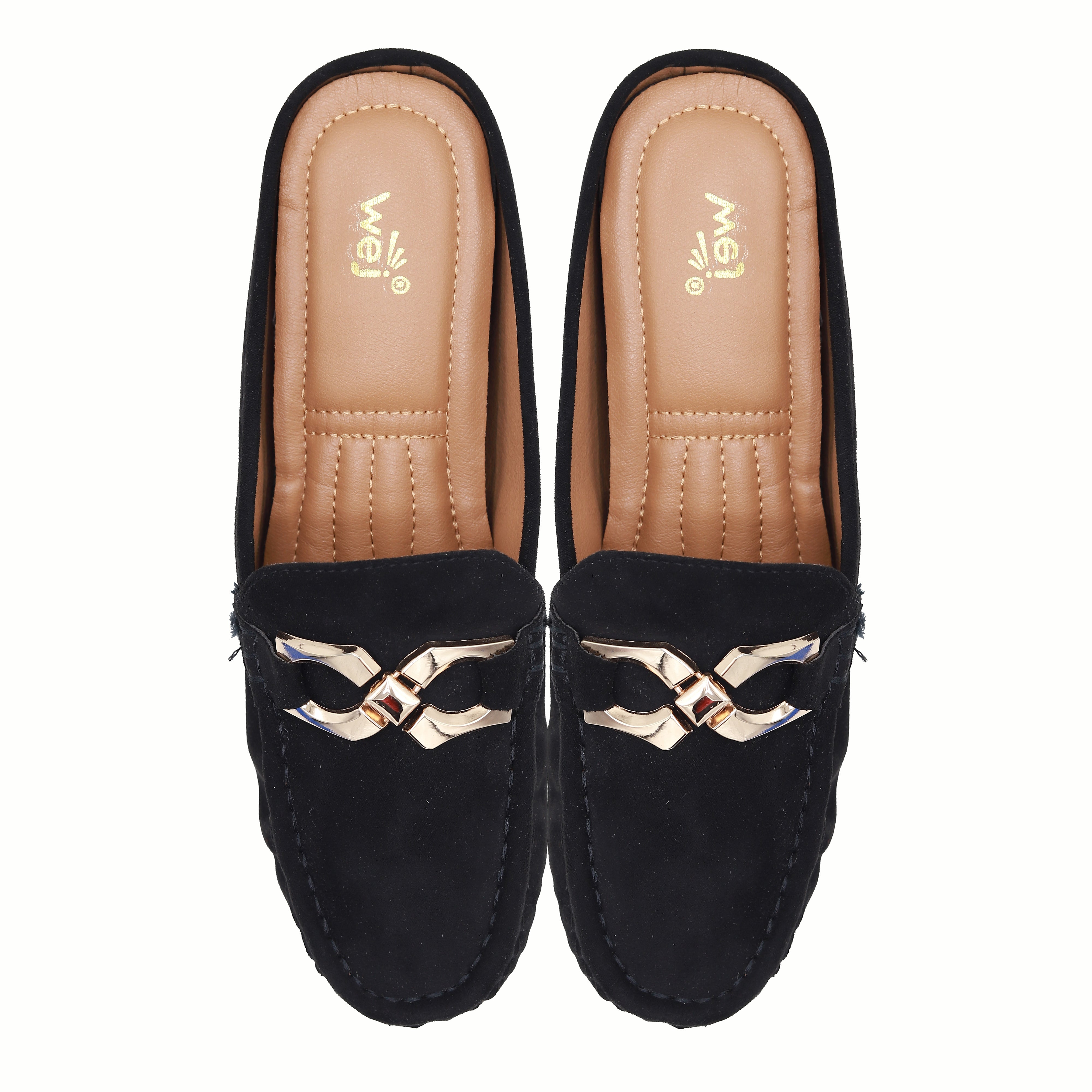 Chic Black Suede Loafer Half Mules 8007221 Black