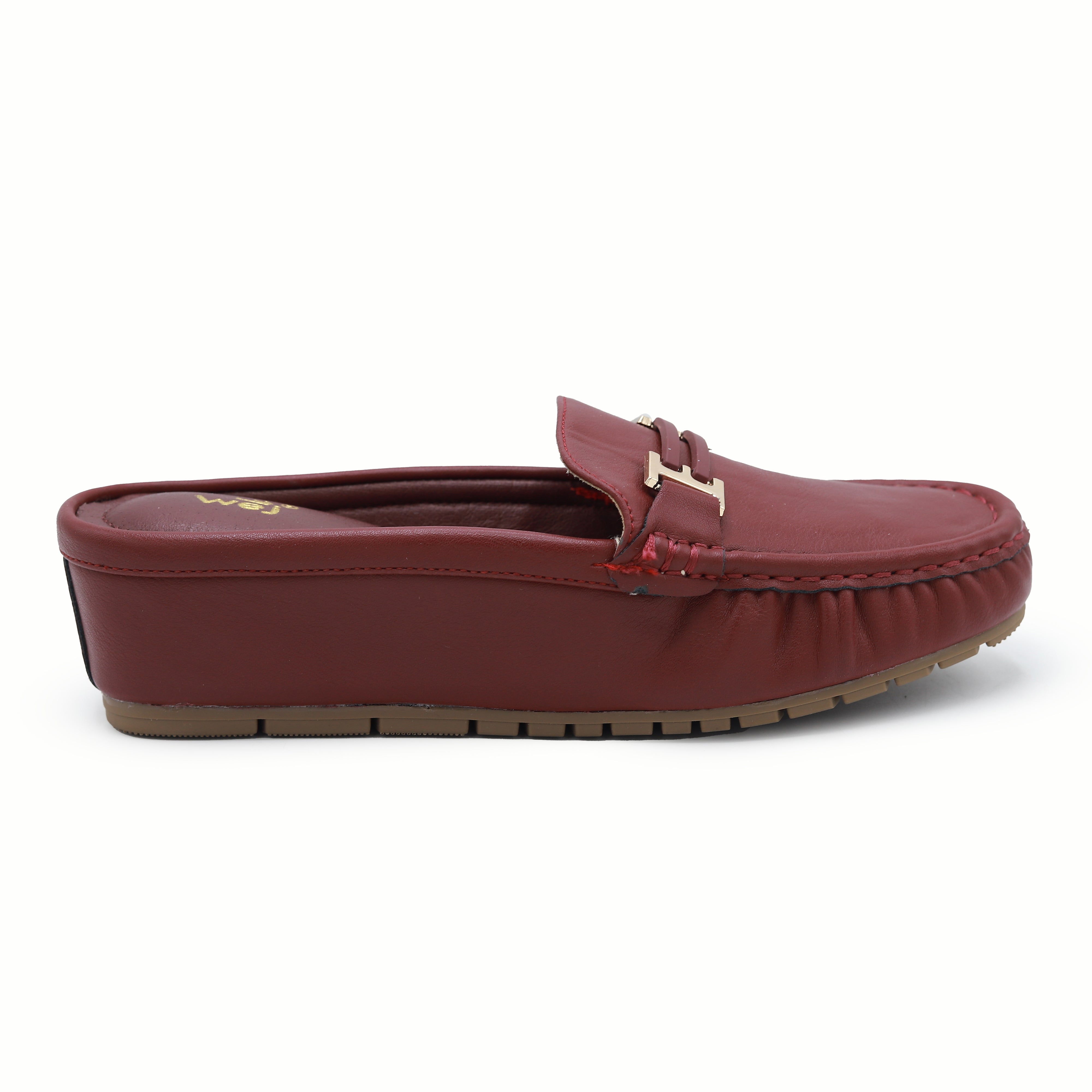 Chic Red Loafer Mules 8007222 Maroon