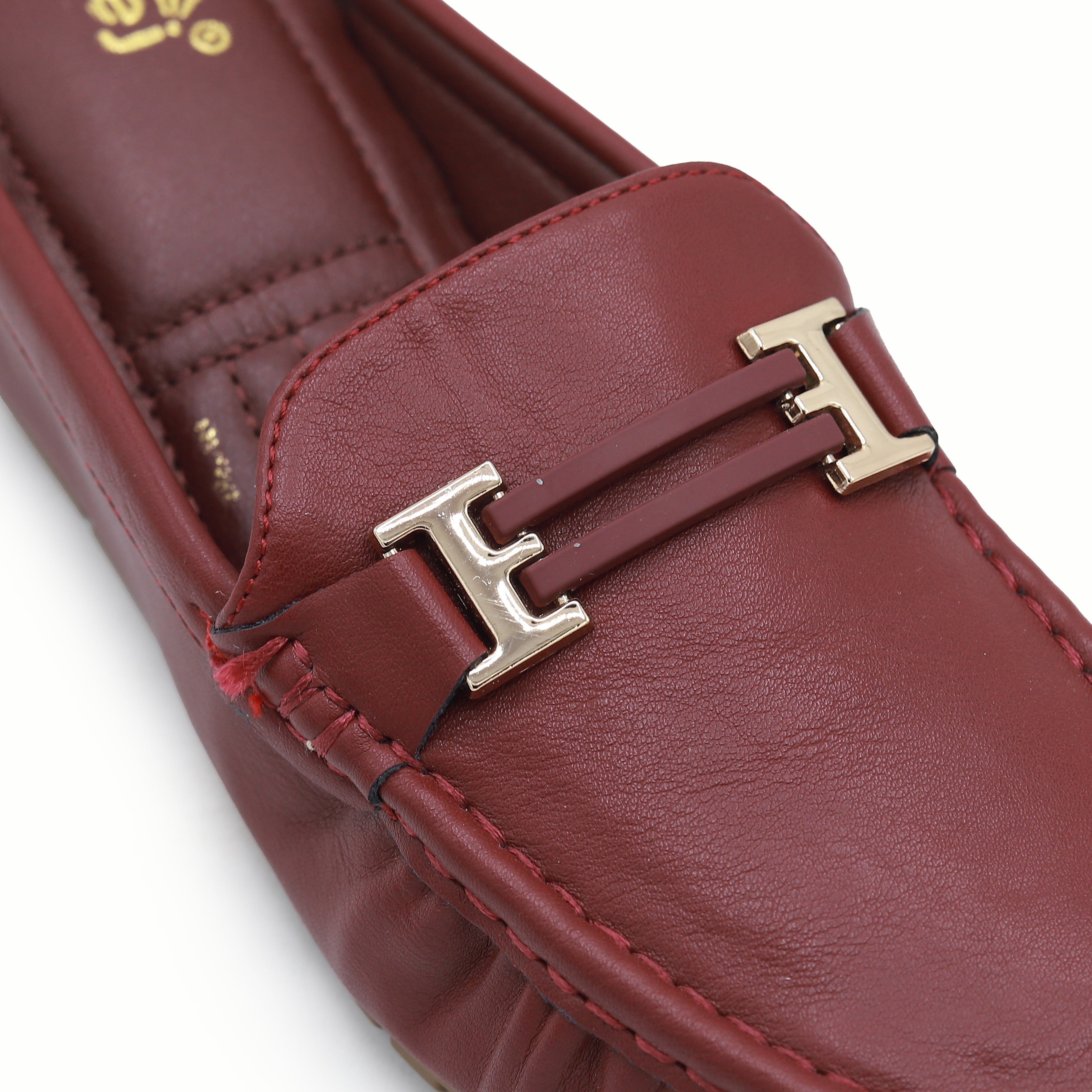 Chic Red Loafer Mules 8007222 Maroon