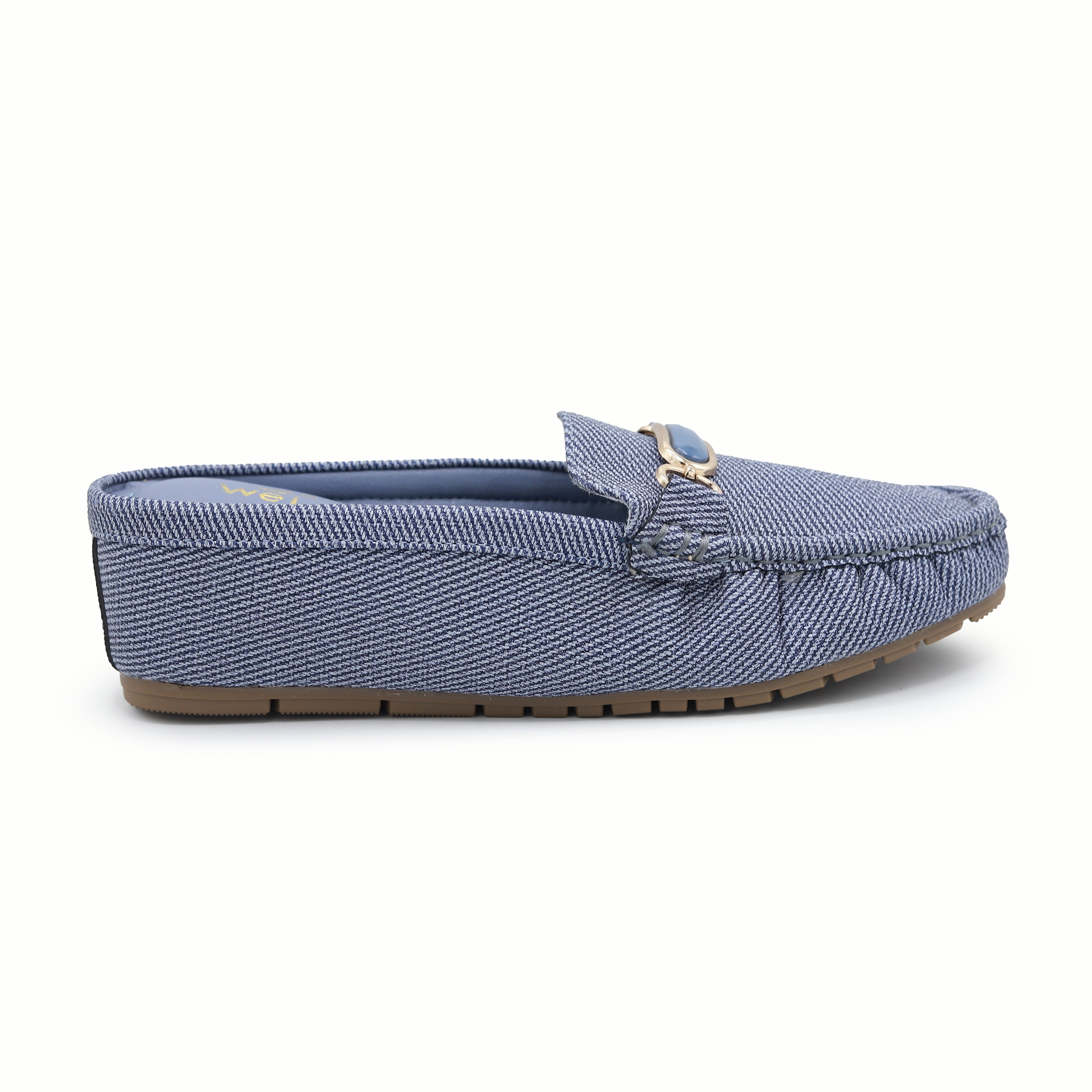 Chic Blue Textured Loafer Mules 8007218 Navy
