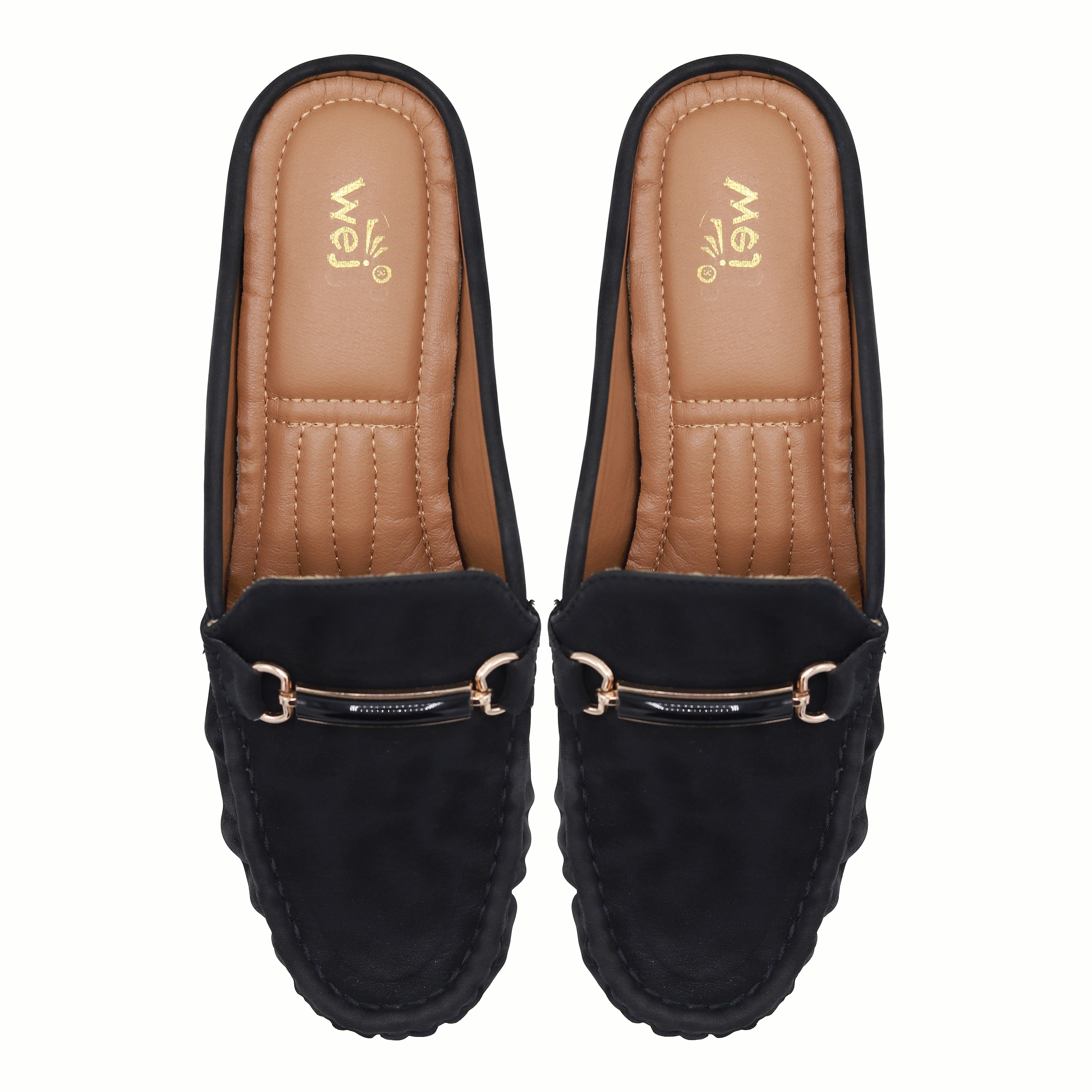 Chic Black Suede Loafer Mules 8007223 Black