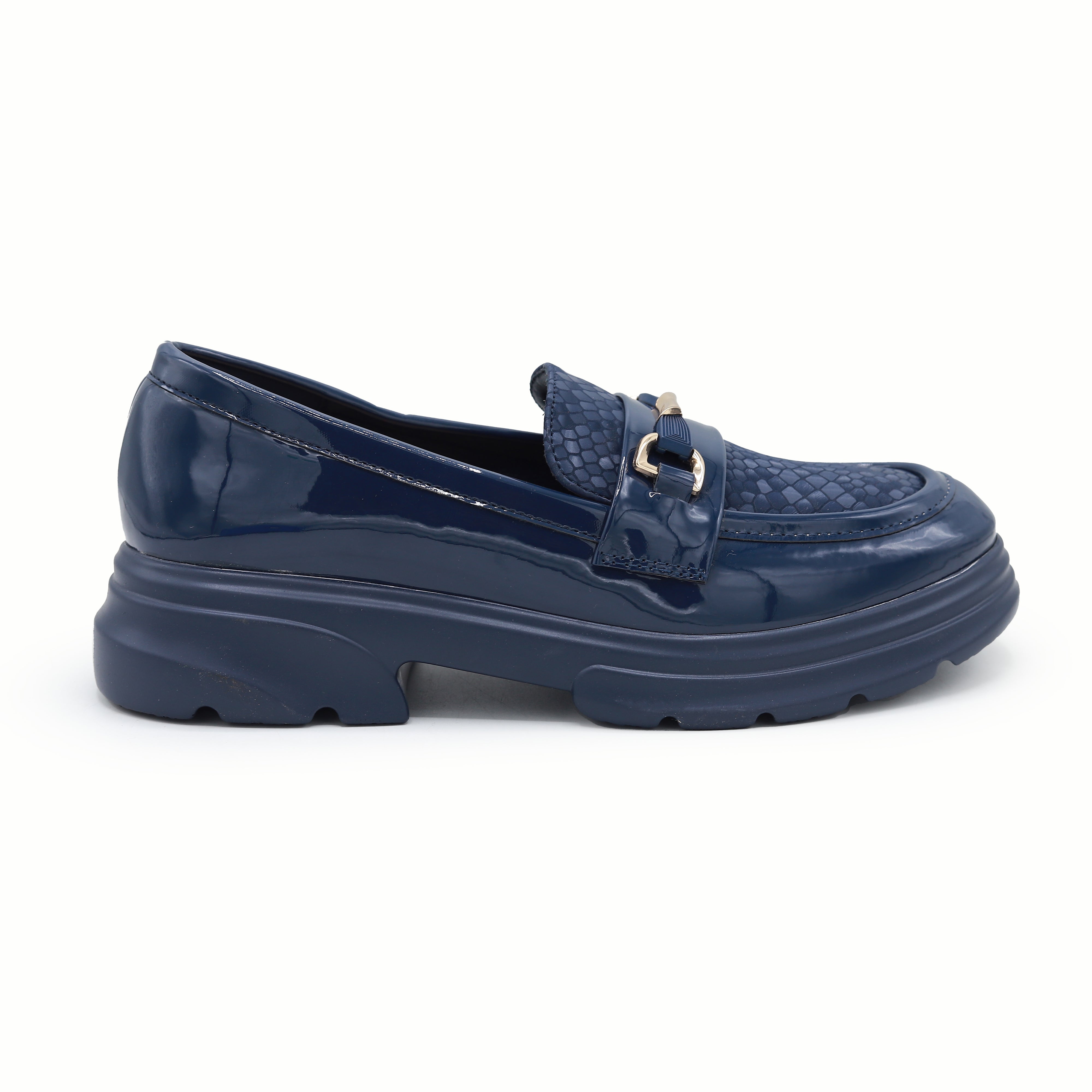 Modern Navy Blue Chunky Platform Loafers 8004427 Navy