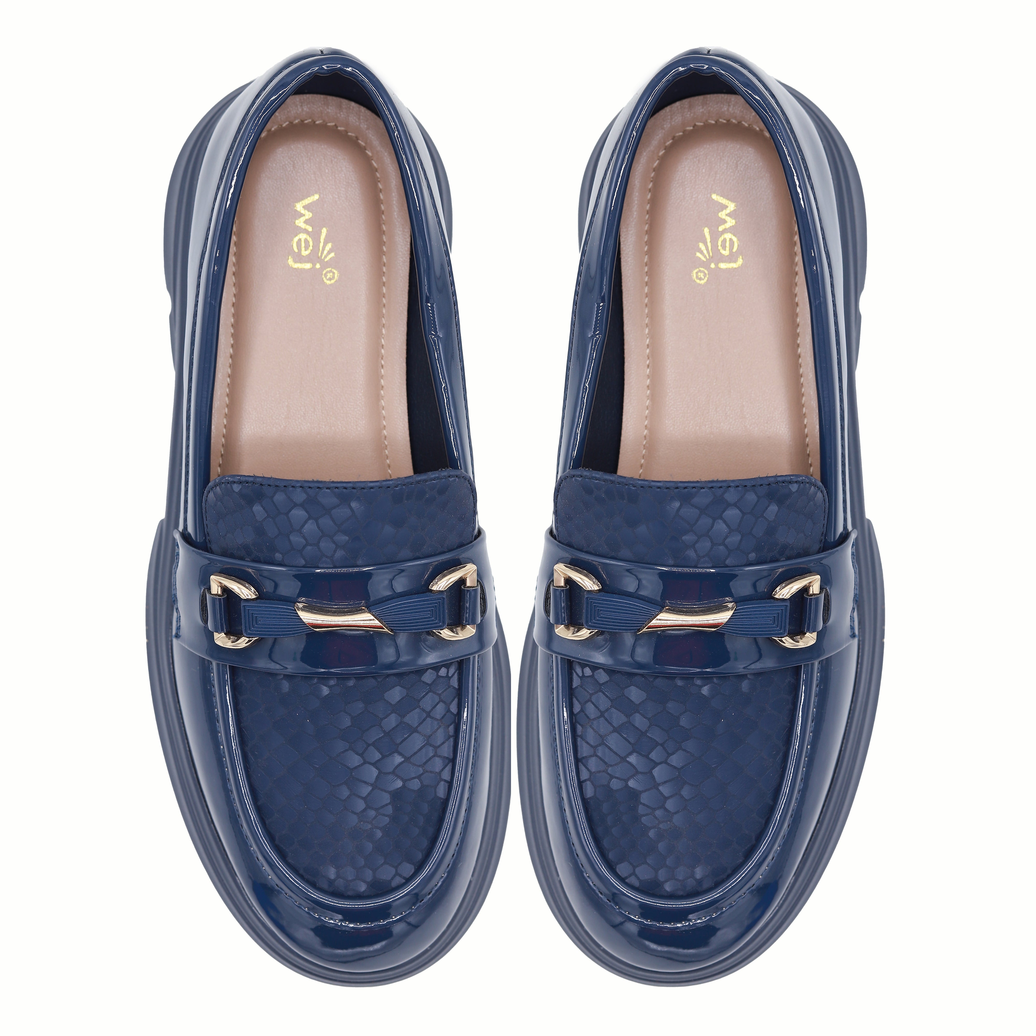 Modern Navy Blue Chunky Platform Loafers 8004427 Navy