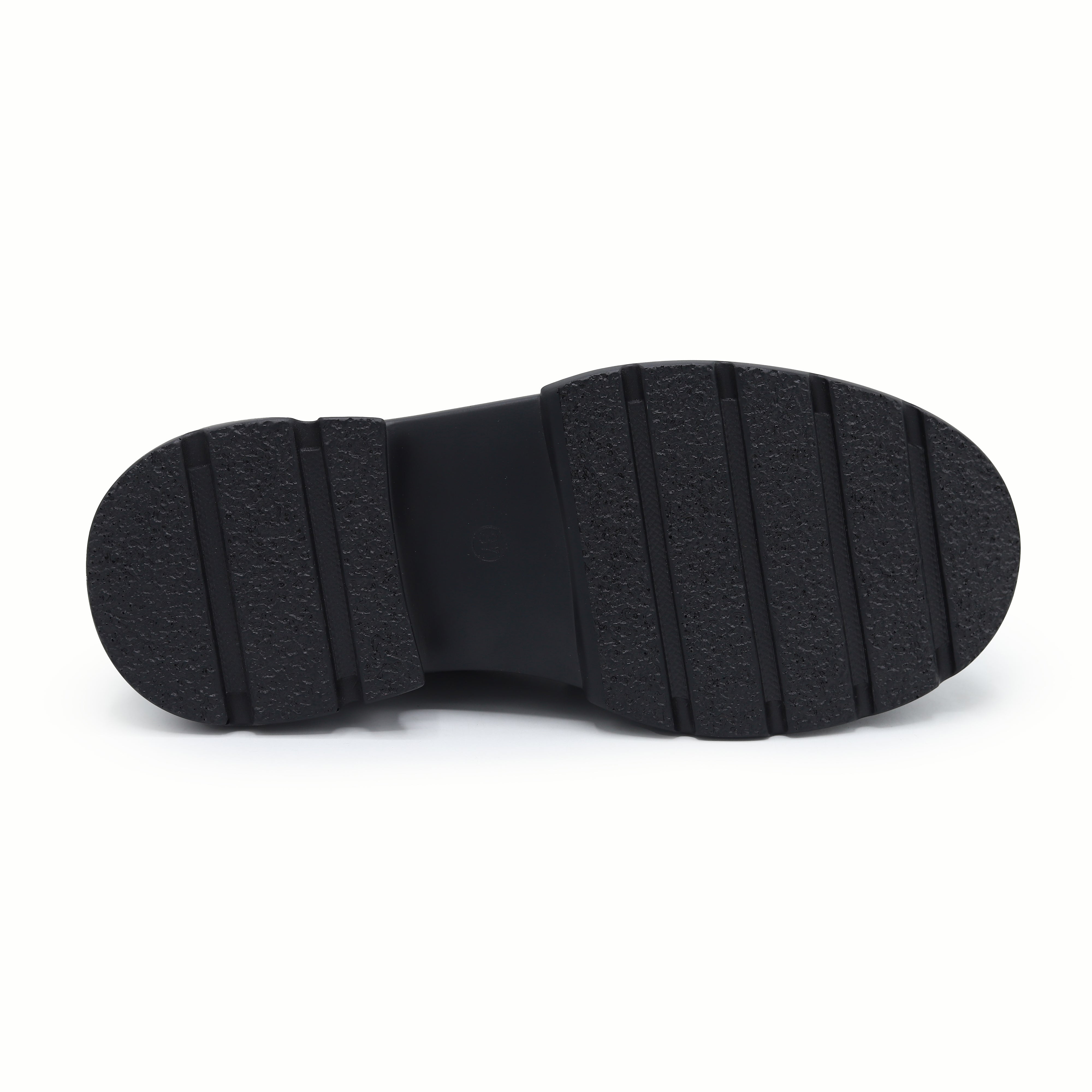 Rhinestone Platform Loafers - Women's Chunky Lug Sole 8004424 Black