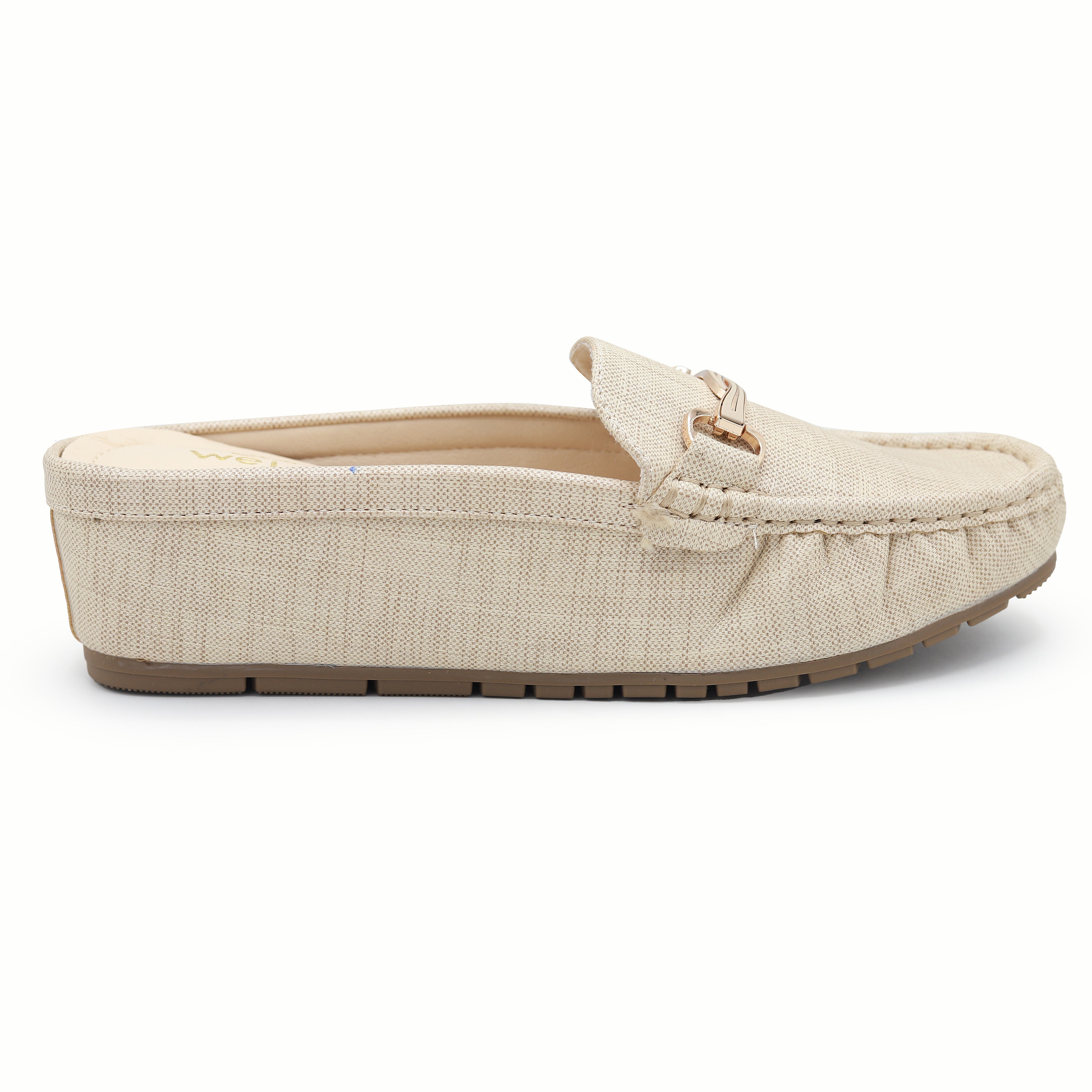 Chic Beige Textured Loafer Mules 8007220 Beige