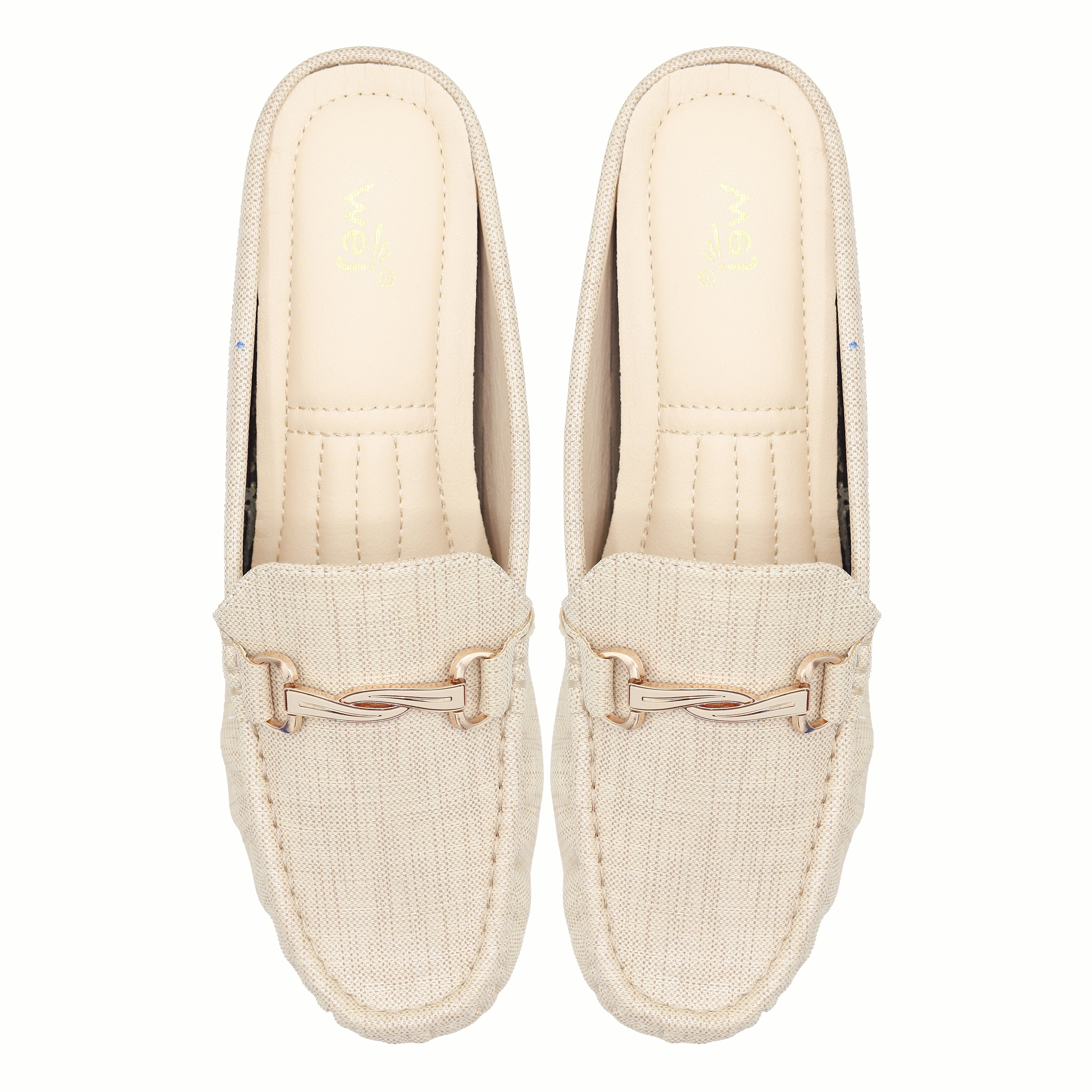 Chic Beige Textured Loafer Mules 8007220 Beige