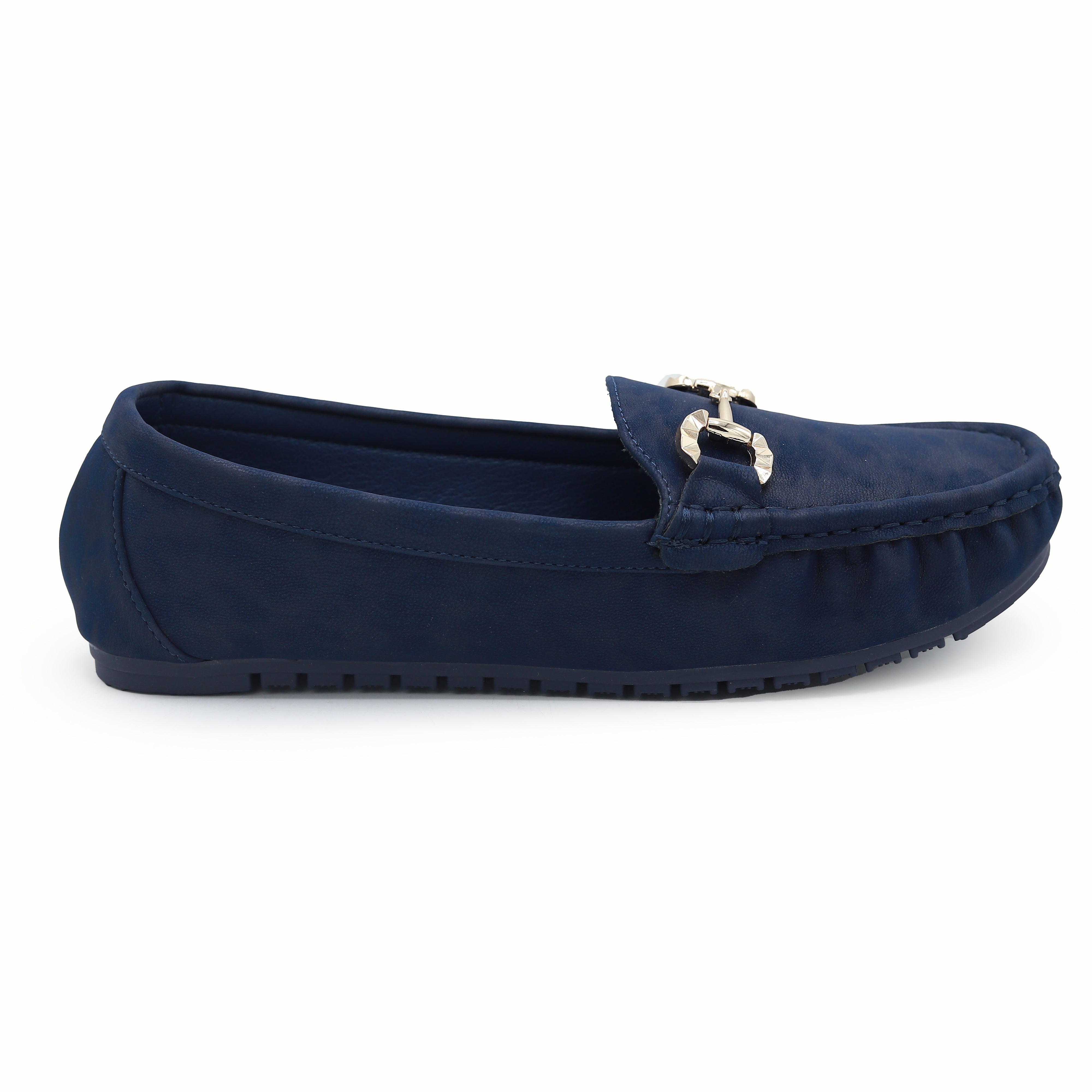 Classic Navy Blue Loafers with Buckle Detail 8004350 Navy