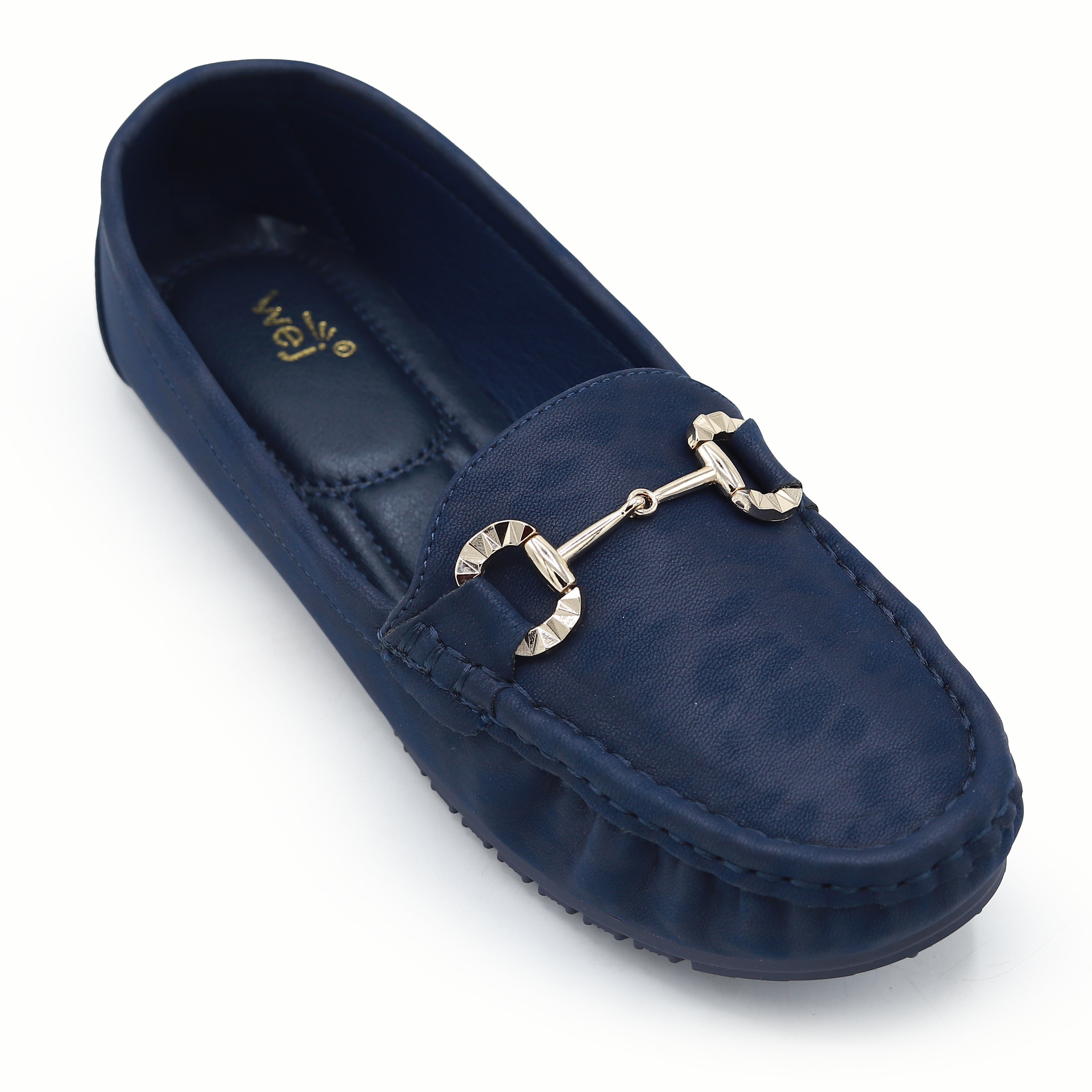Classic Navy Blue Loafers with Buckle Detail 8004350 Navy