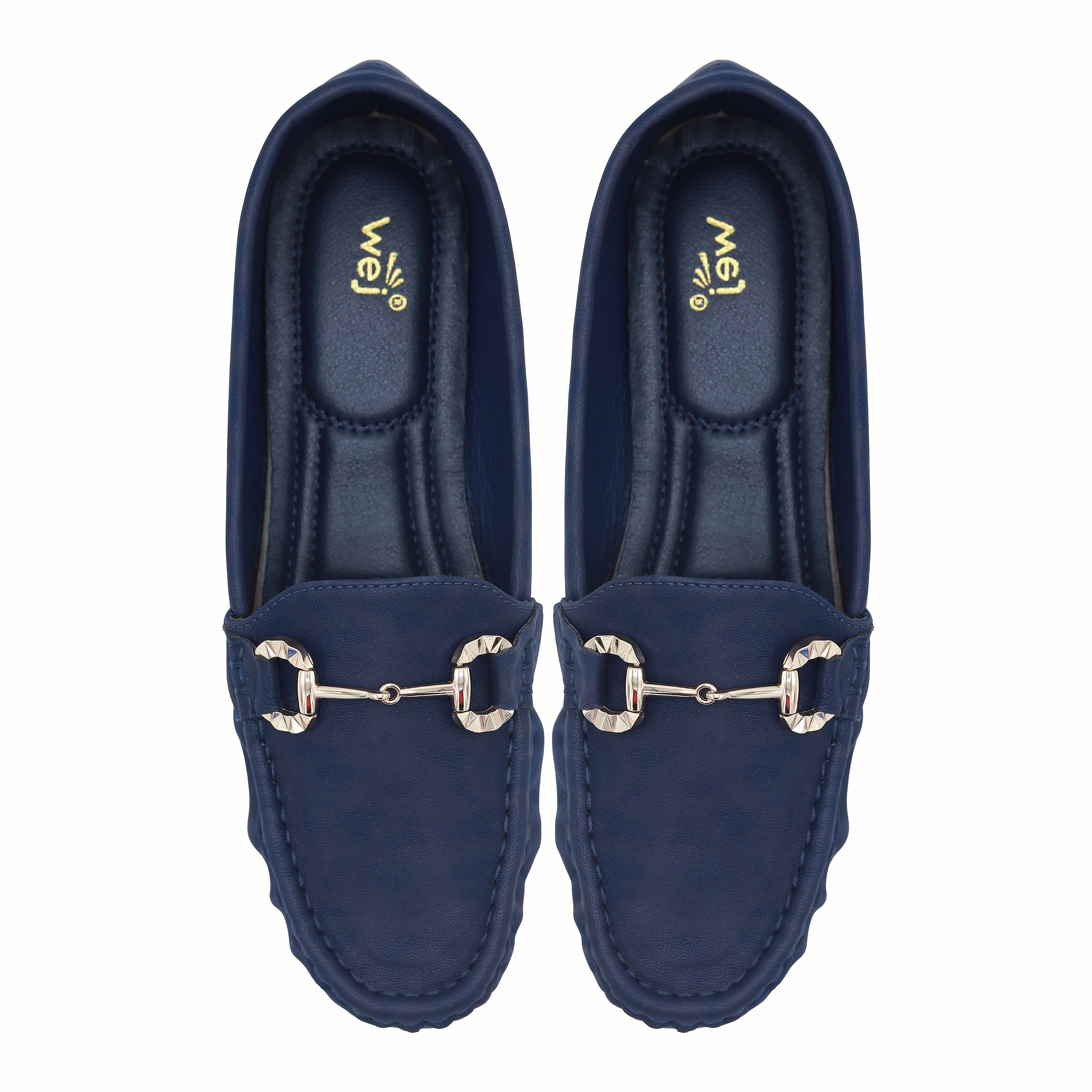 Classic Navy Blue Loafers with Buckle Detail 8004350 Navy