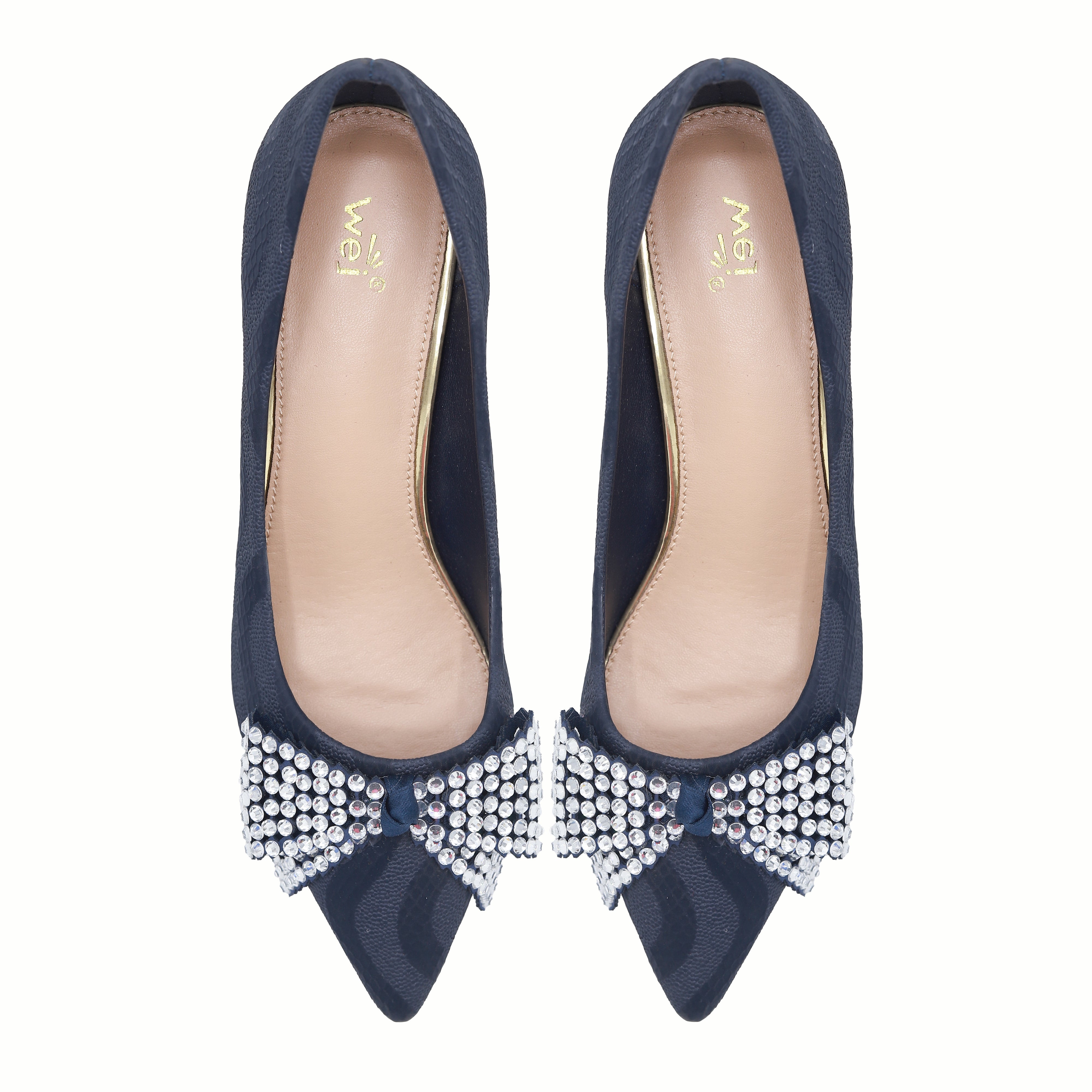 Navy Blue Block Heel Pumps - Women's Dress Shoes 8108173 Navy
