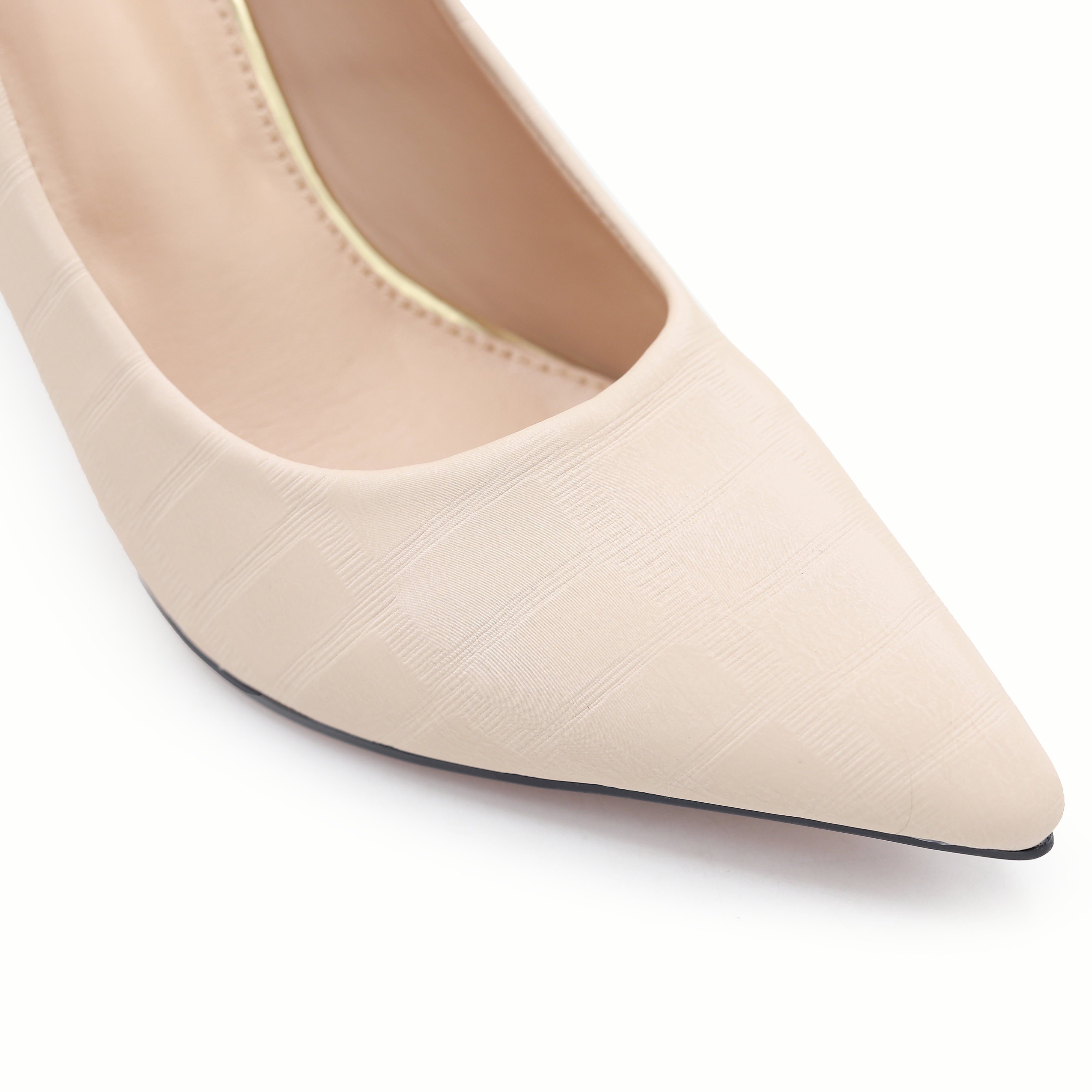 Modern Beige Pointed-Toe Stiletto Pumps 8108148 BEIGE ( 10 cm )