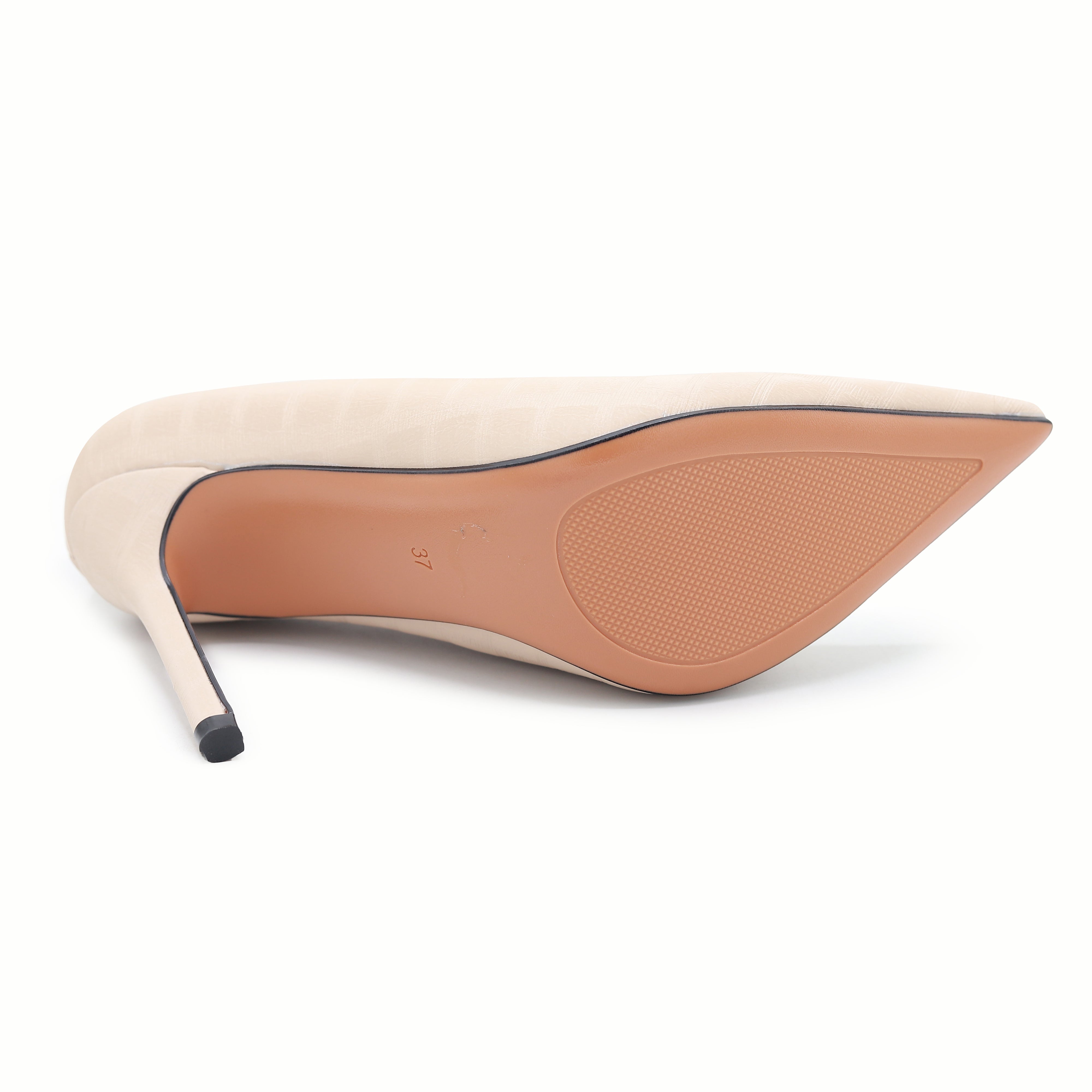 Modern Beige Pointed-Toe Stiletto Pumps 8108148 BEIGE ( 10 cm )