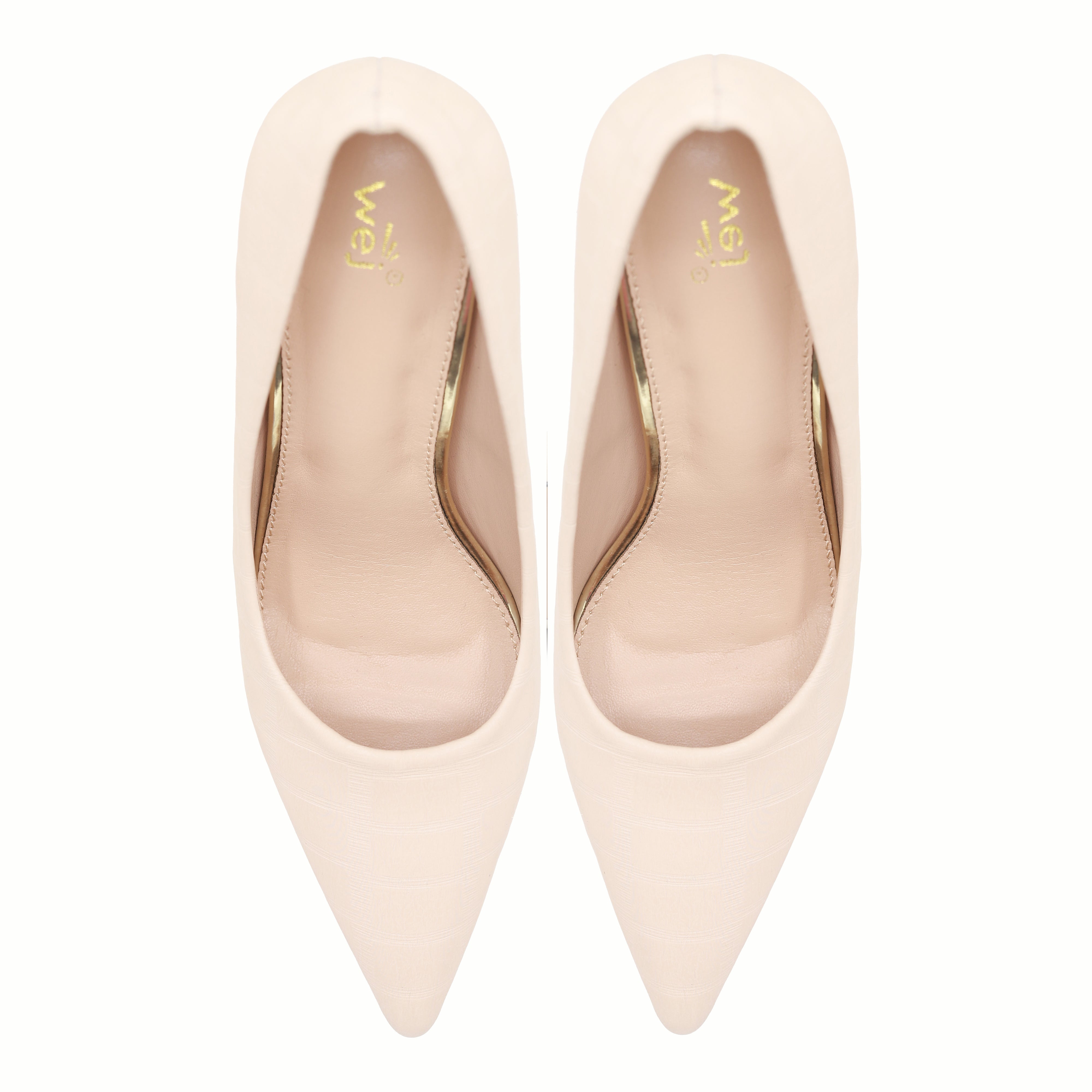 Modern Beige Pointed-Toe Stiletto Pumps 8108148 BEIGE ( 10 cm )