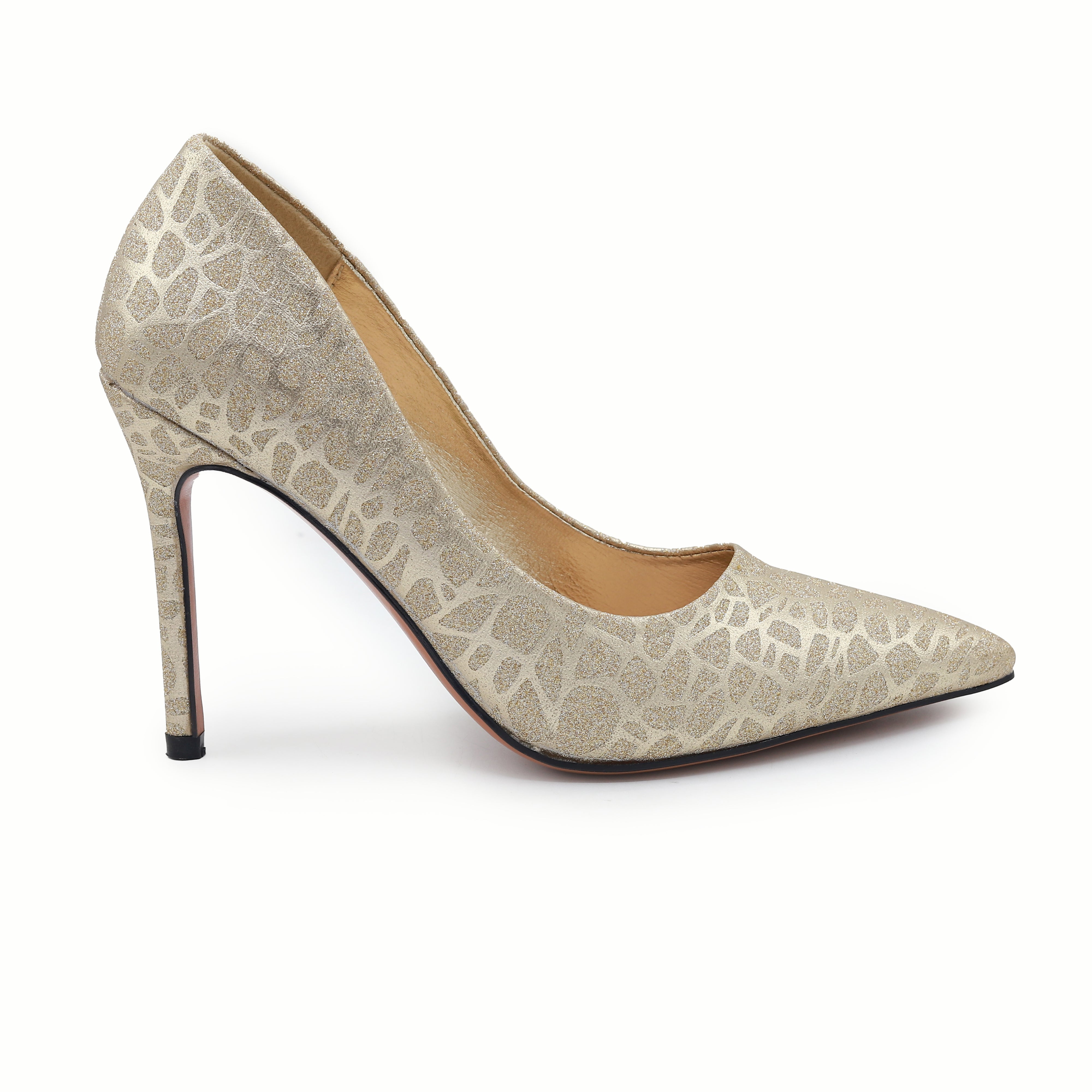 Chic Light Gold Shimmer Patterned Pumps 8108146 Gold