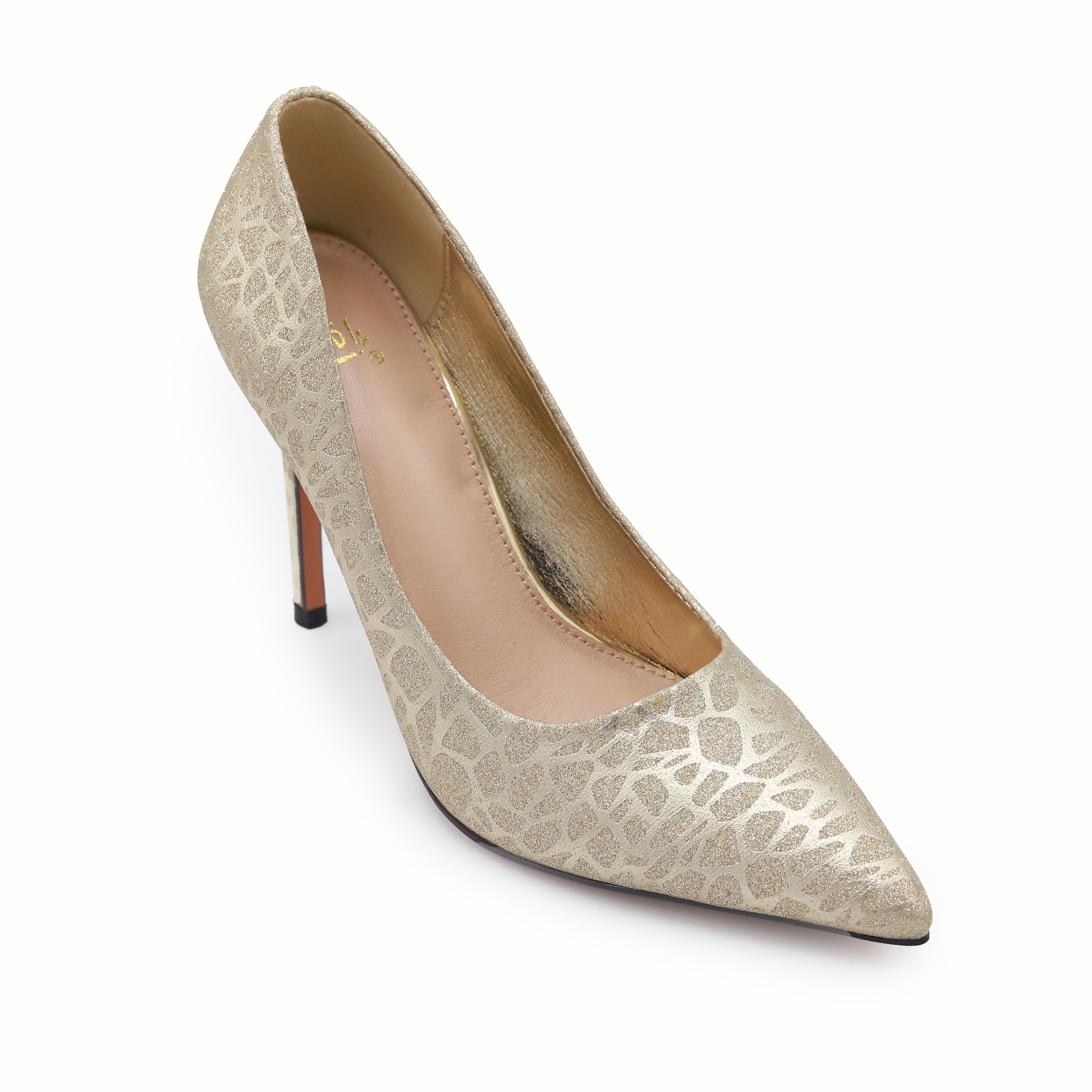 Chic Light Gold Shimmer Patterned Pumps 8108146 Gold