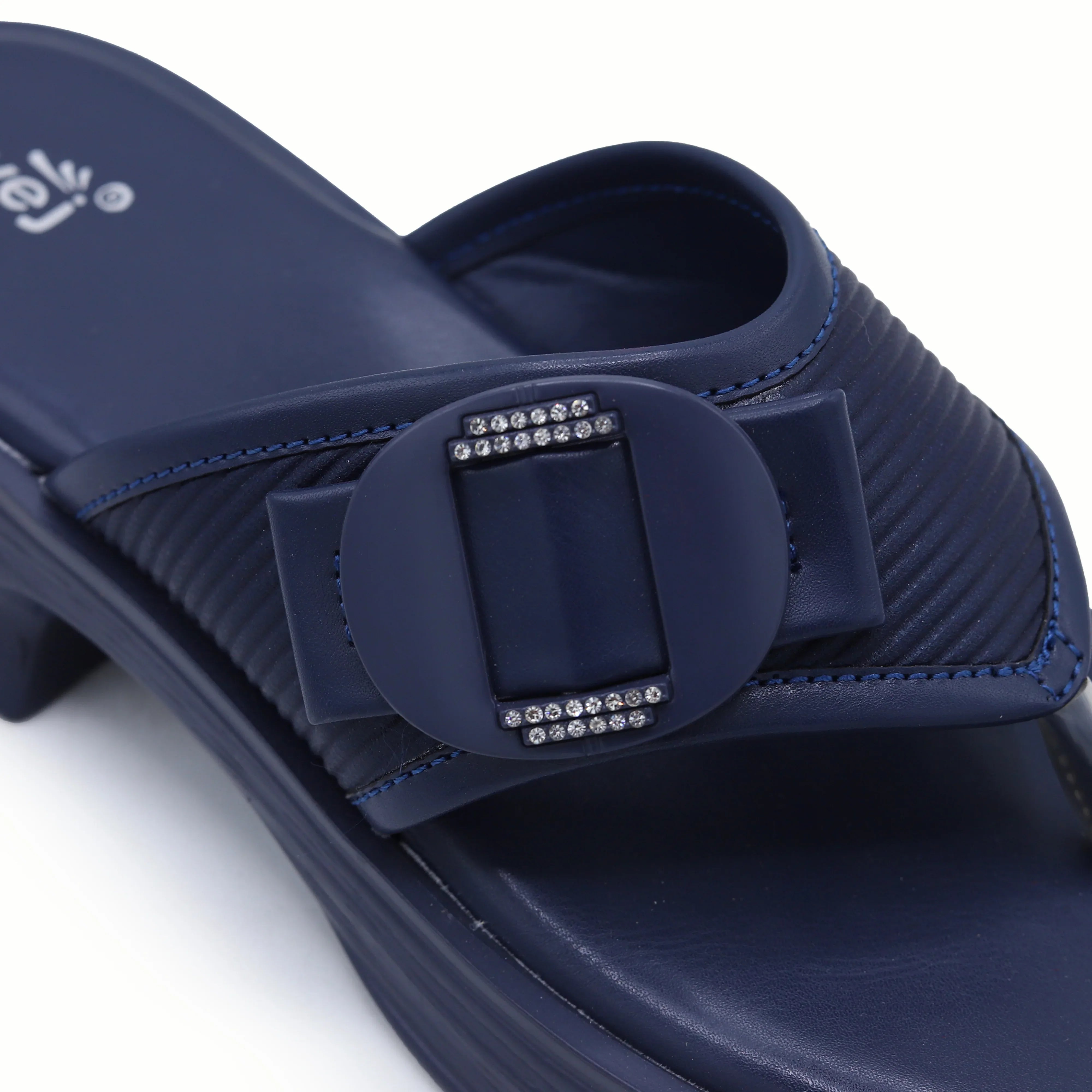 Platform Slippers 800198 Navy