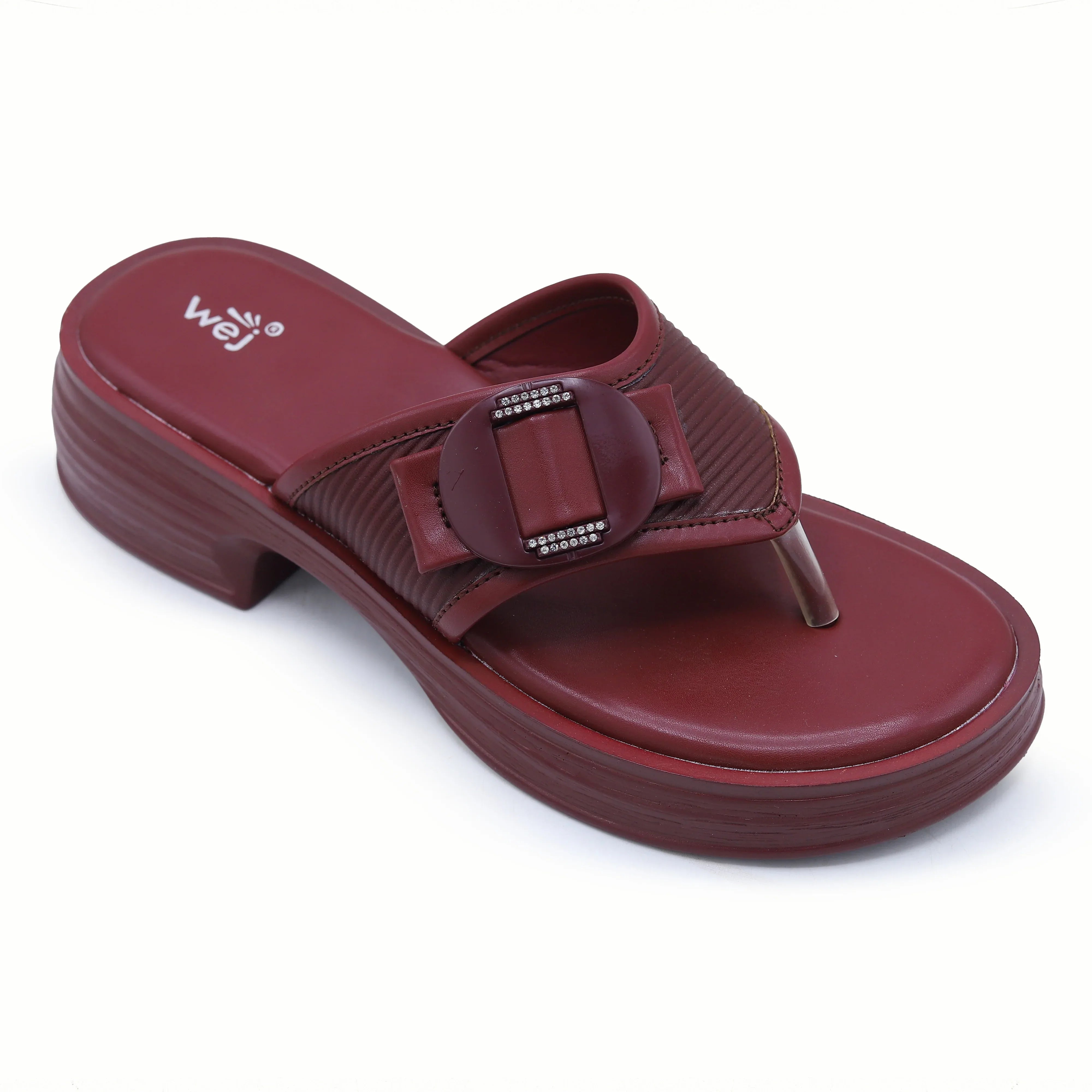 Platform Slippers 800198 Maroon