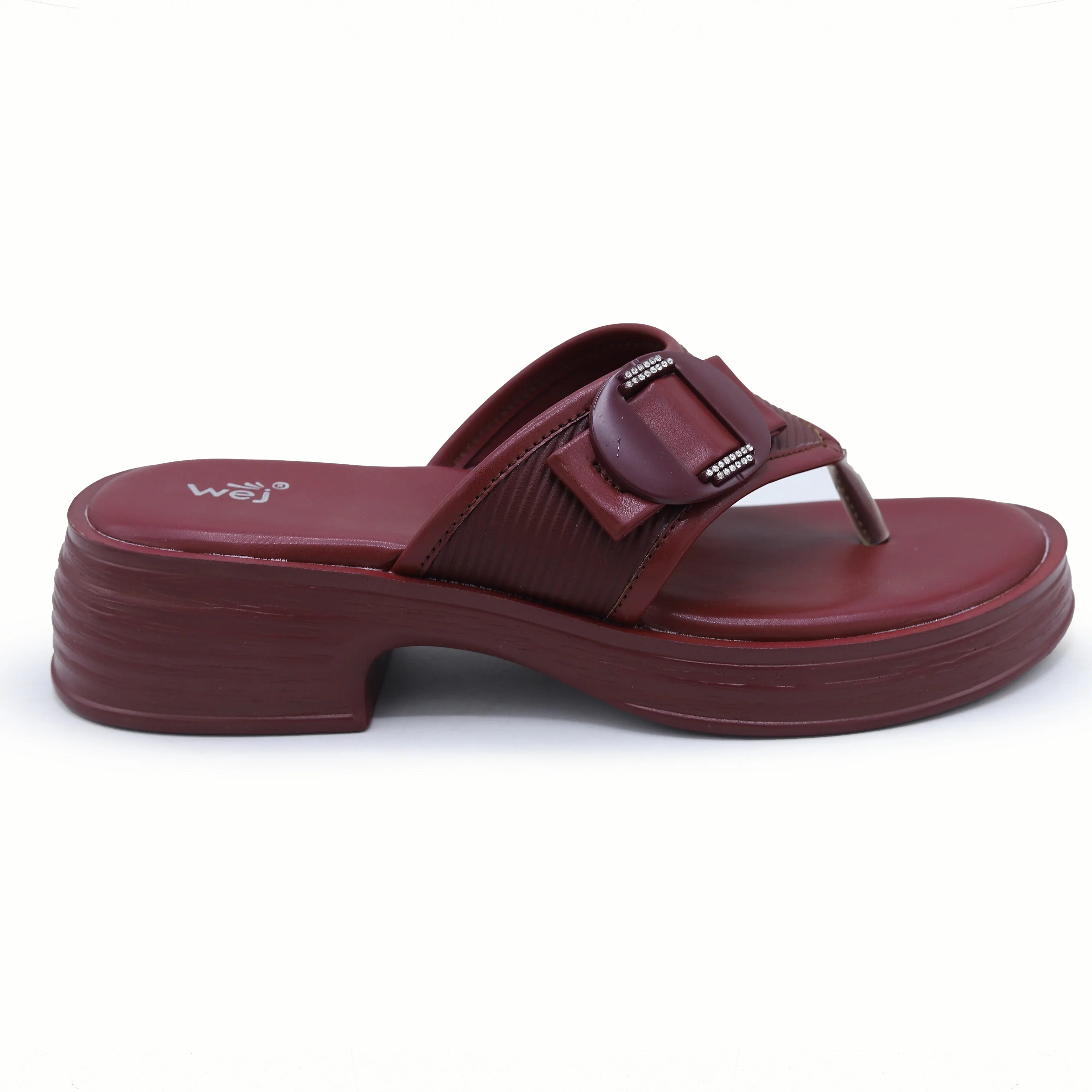 Platform Slippers 800198 Maroon
