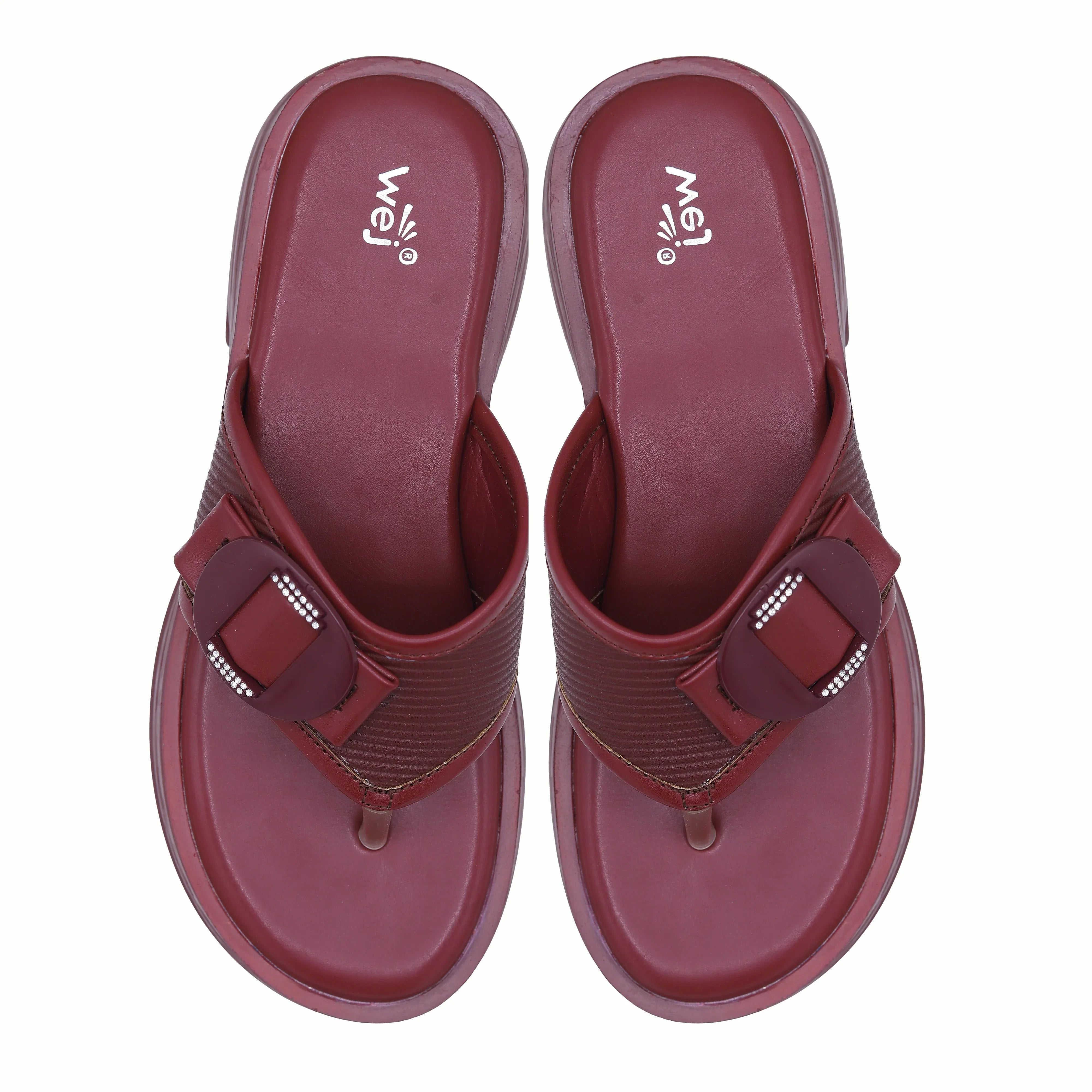 Platform Slippers 800198 Maroon